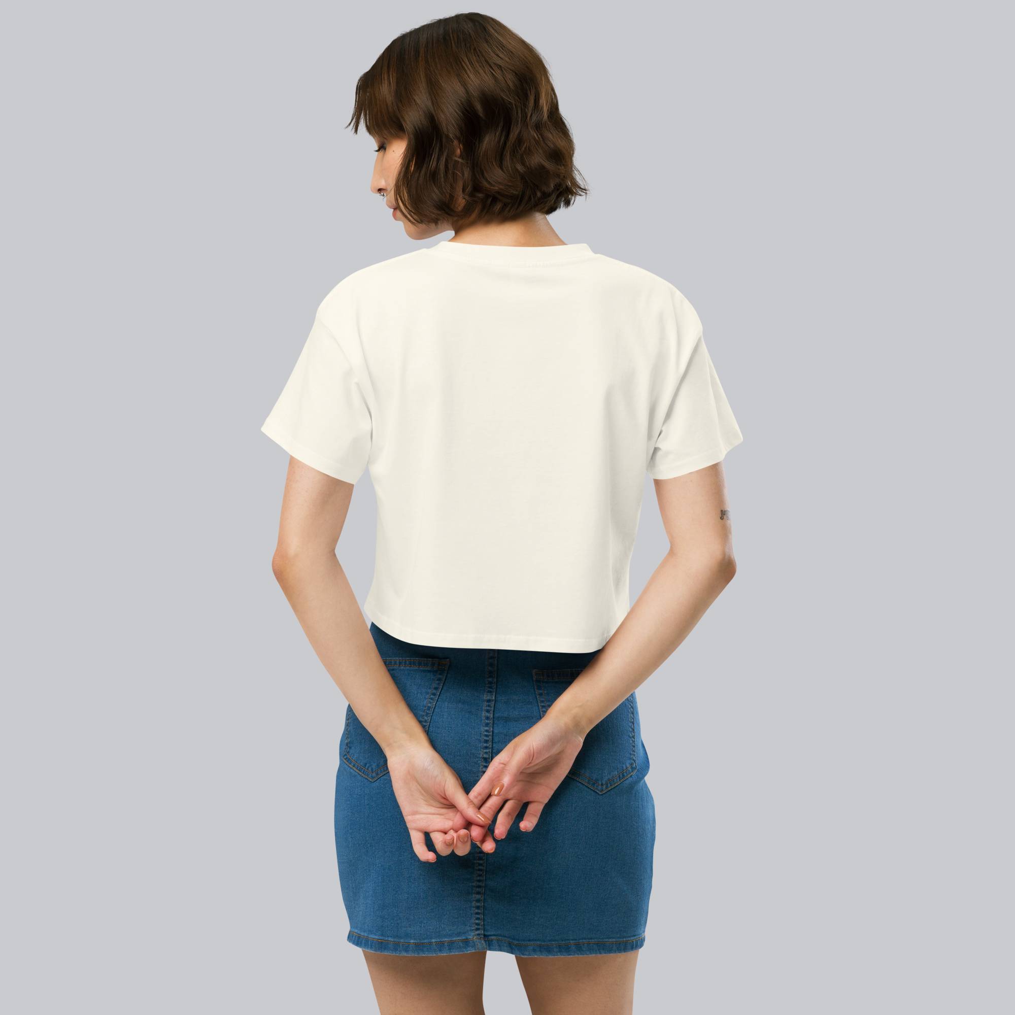Light yellow Crop Top tshirt with custom Music Code