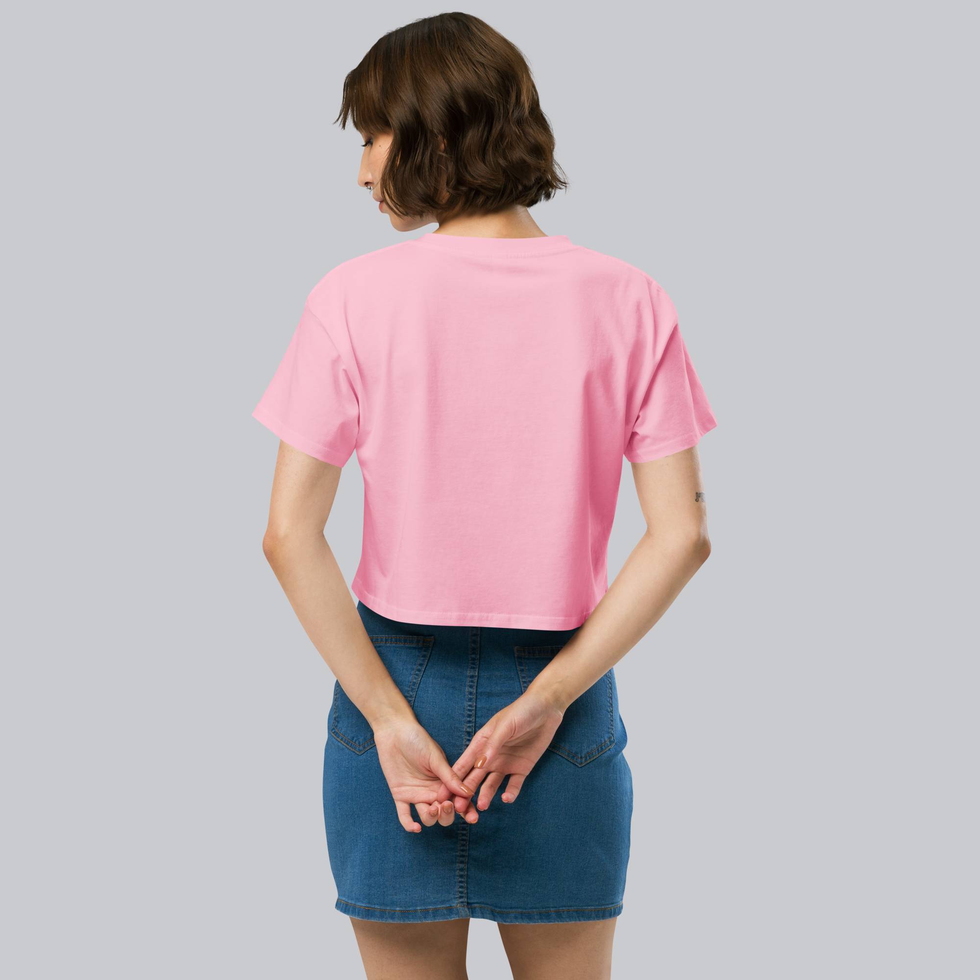 Pink Crop Top tshirt with custom Music Code