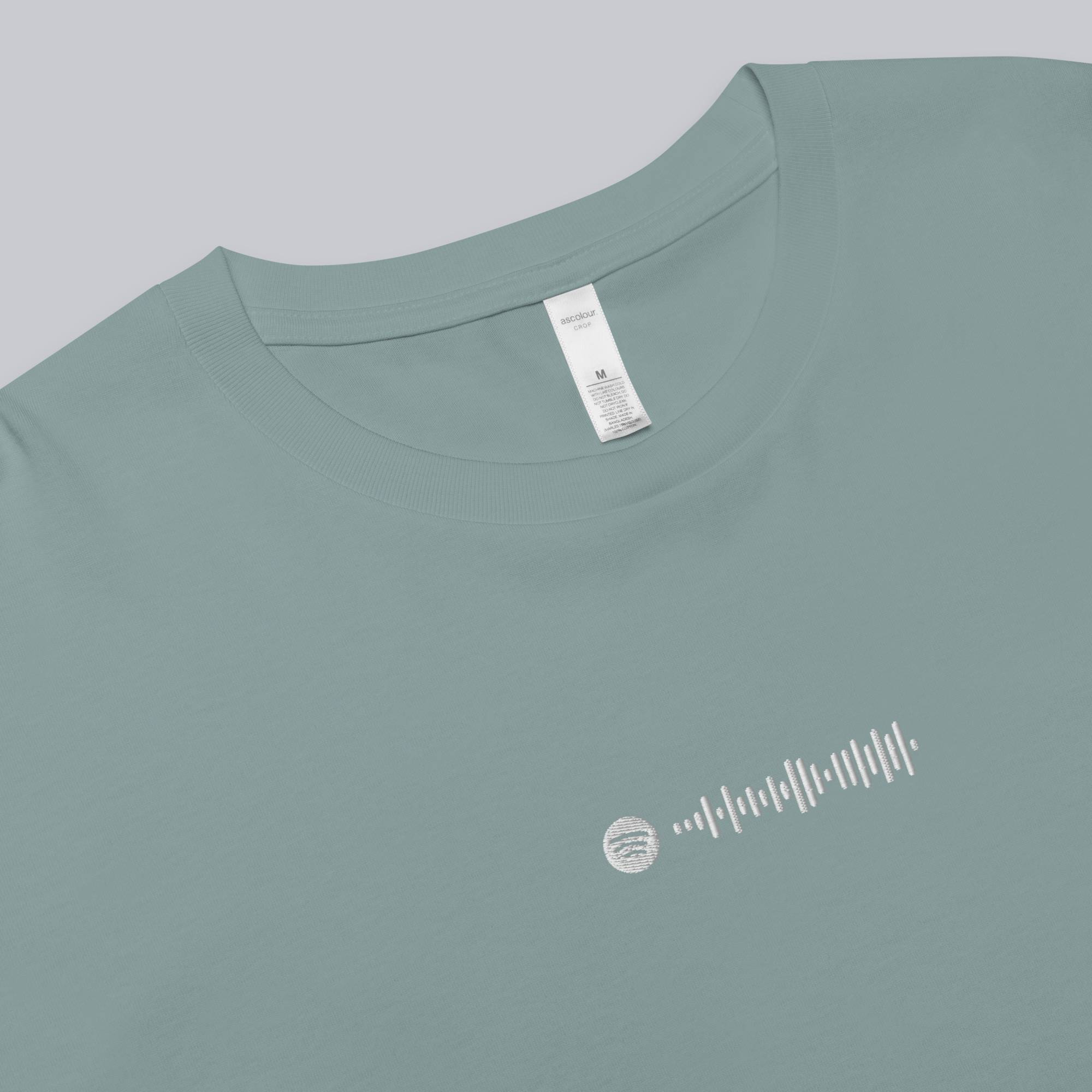 Slate Crop Top tshirt with custom Music Code