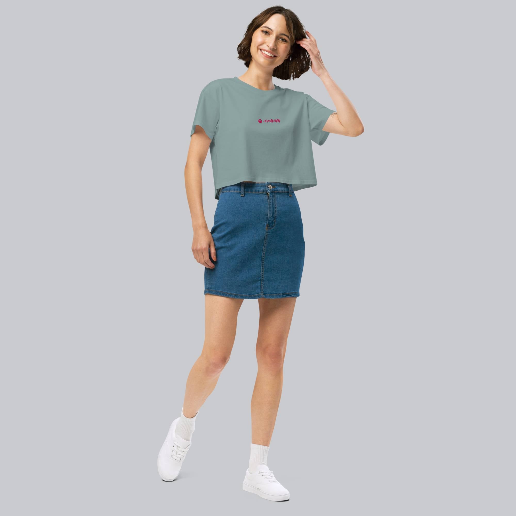 Slate Crop Top tshirt with custom Music Code