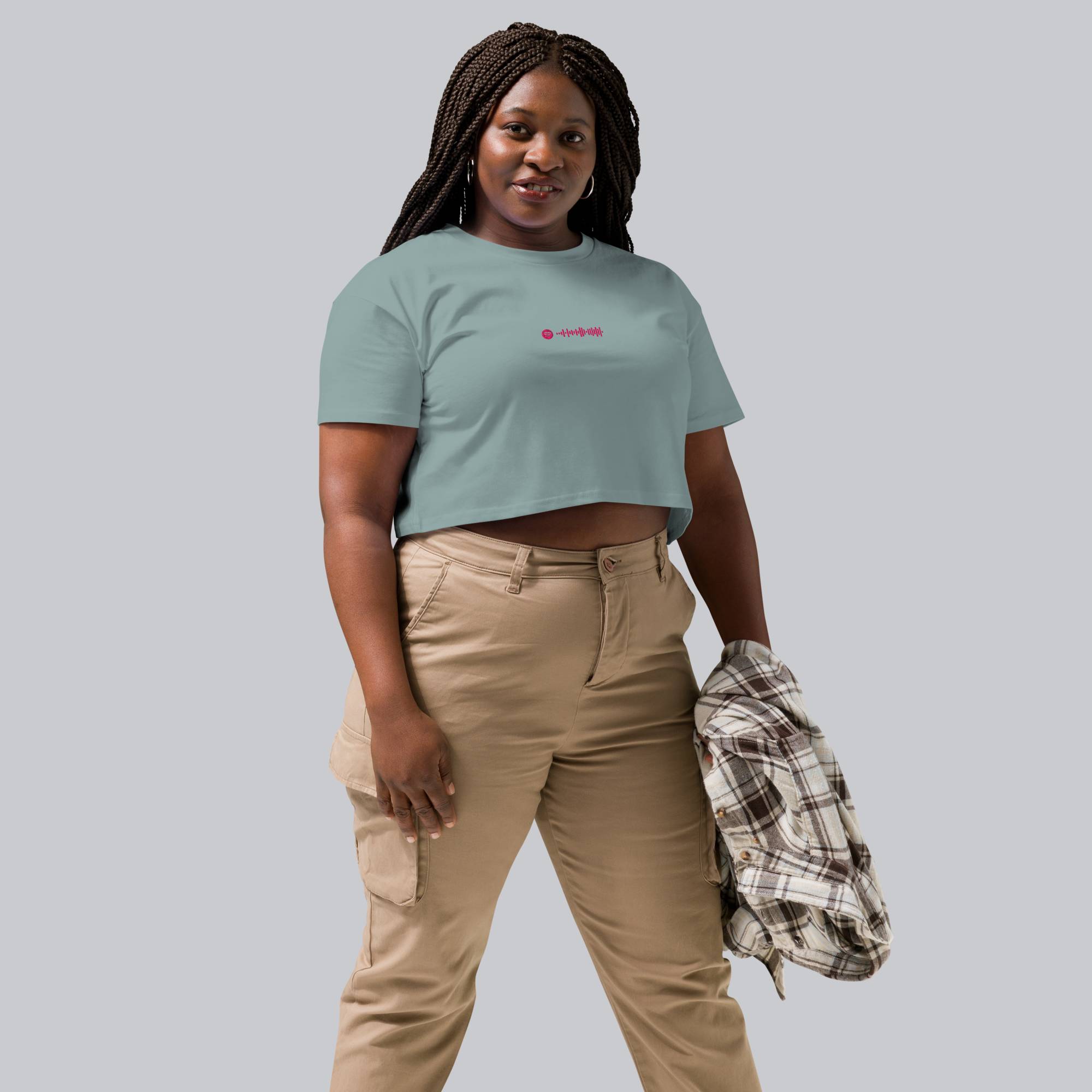 Slate Crop Top tshirt with custom Music Code