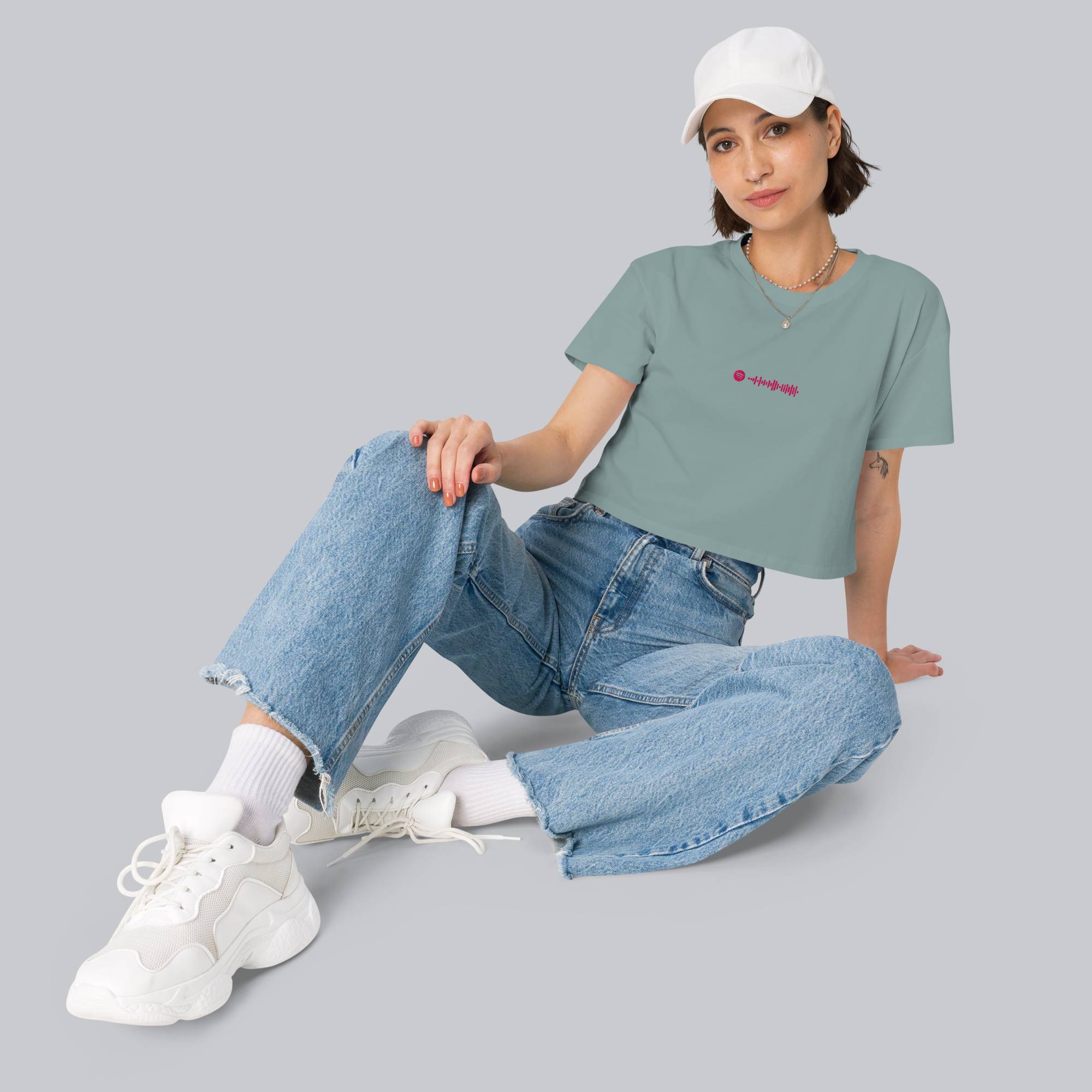 Slate Crop Top tshirt with custom Music Code