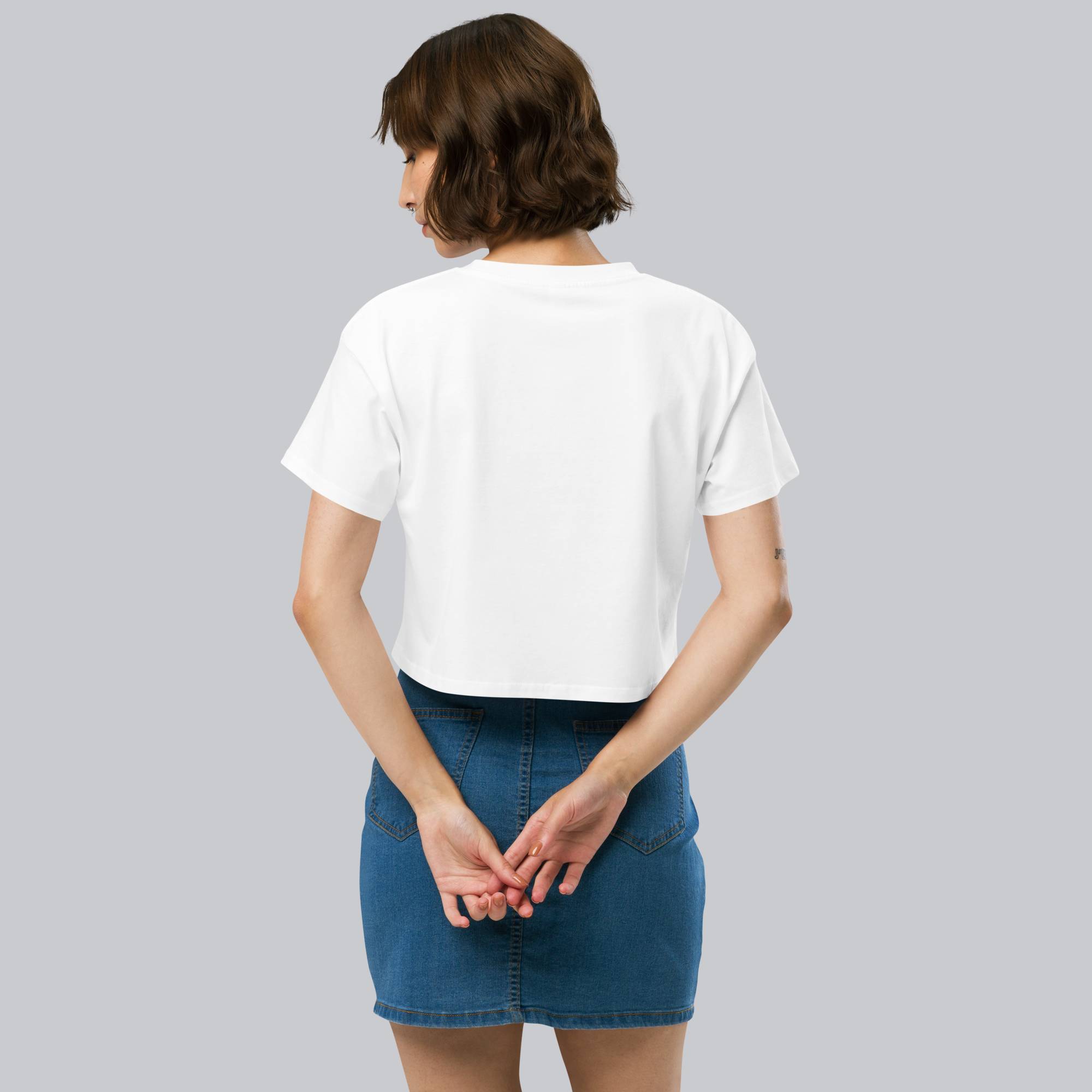 White Crop Top tshirt with custom Music Code