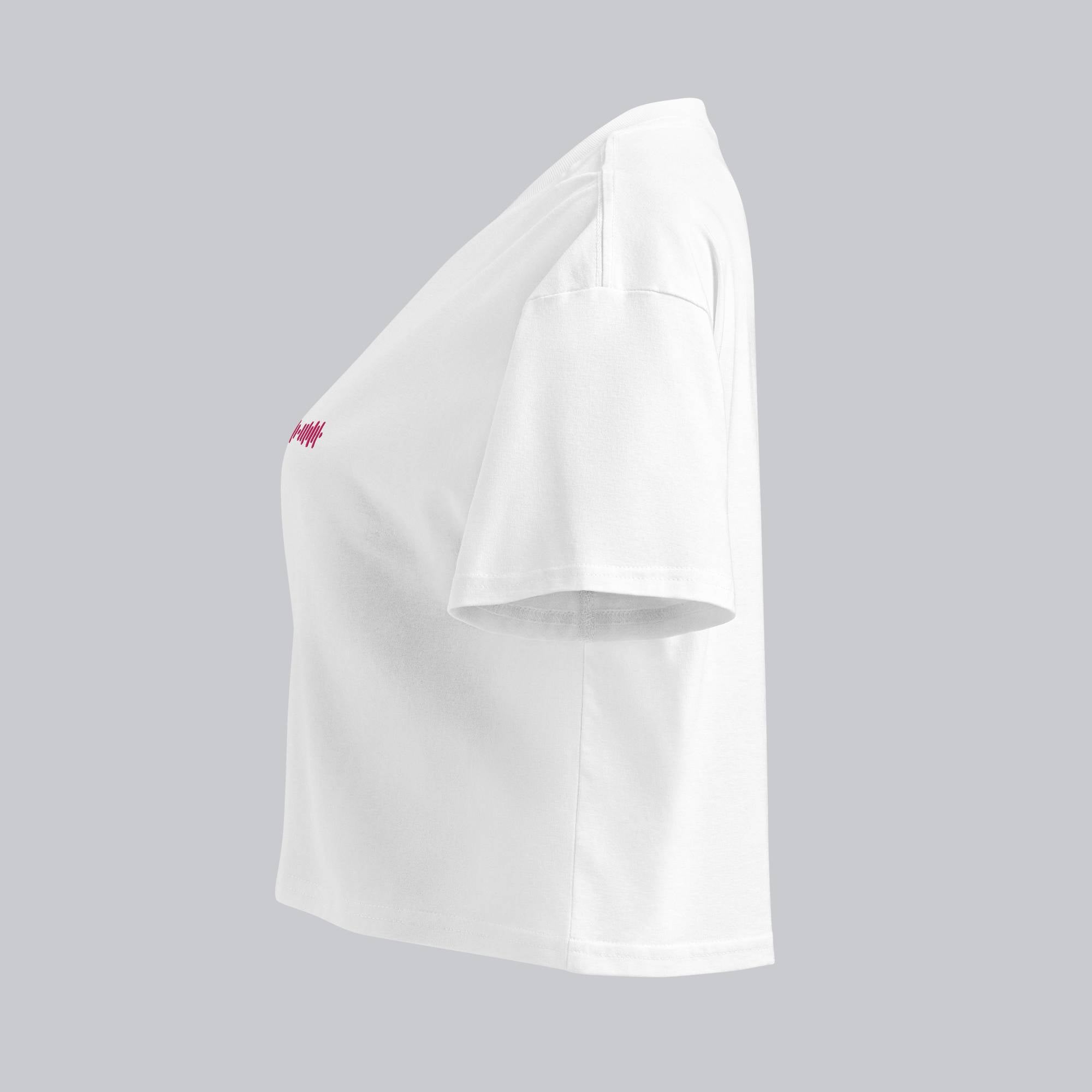 White Crop Top tshirt with custom Music Code