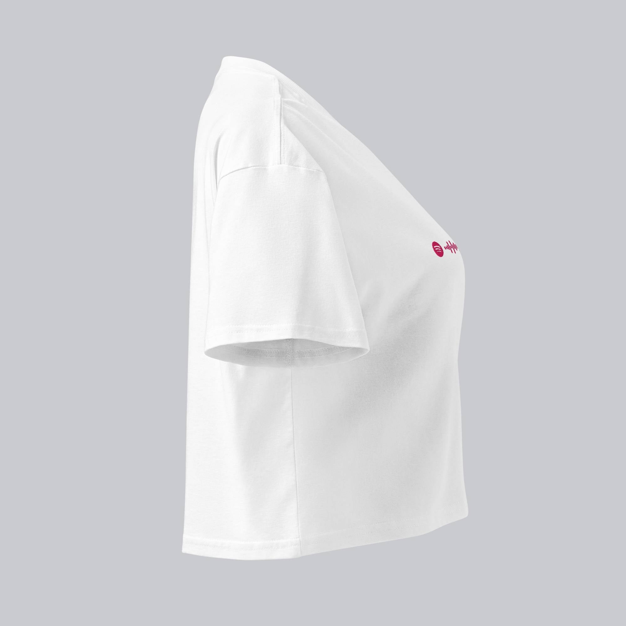 White Crop Top tshirt with custom Music Code