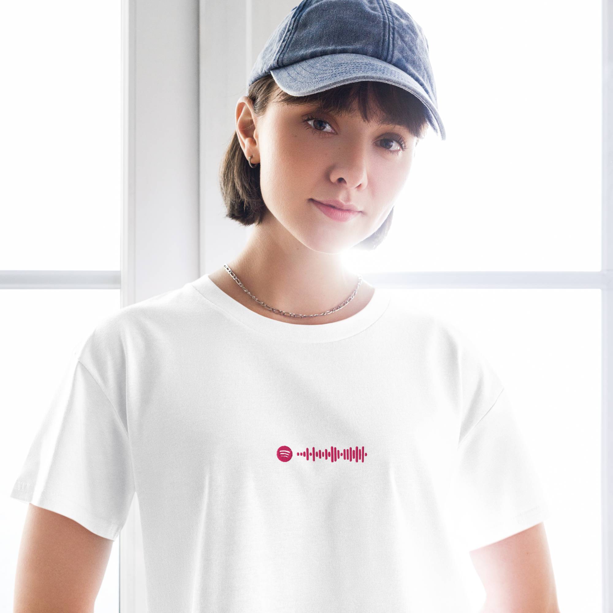White Crop Top tshirt with custom Music Code