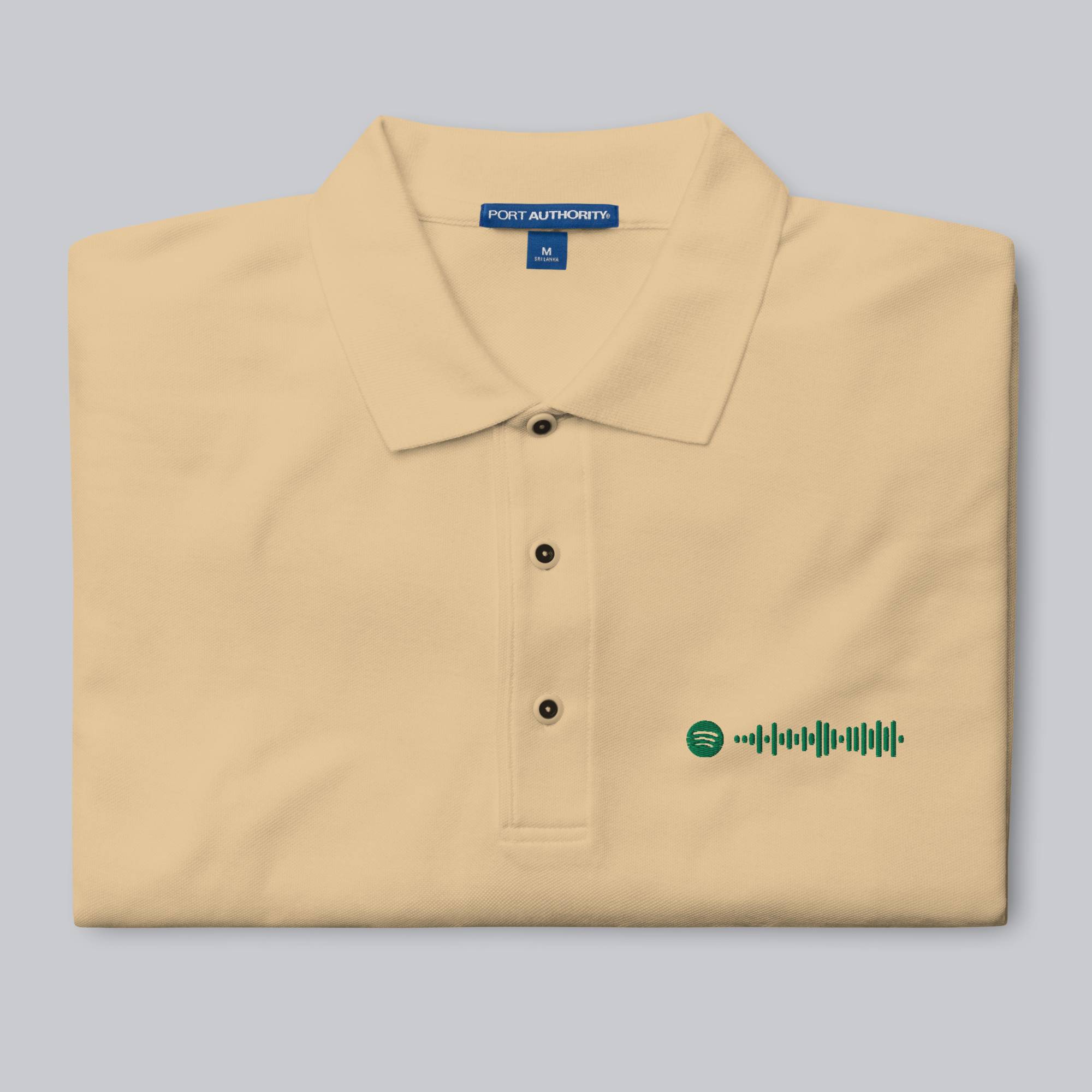 Beige Polo Tshirt with custom Music Code