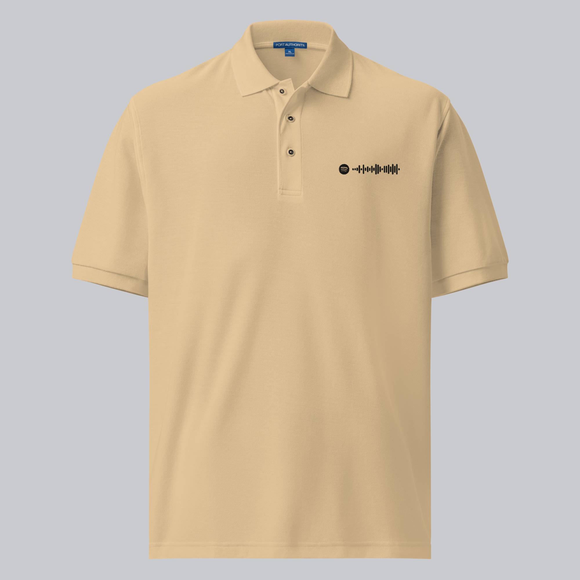 Beige Polo Tshirt with custom Music Code