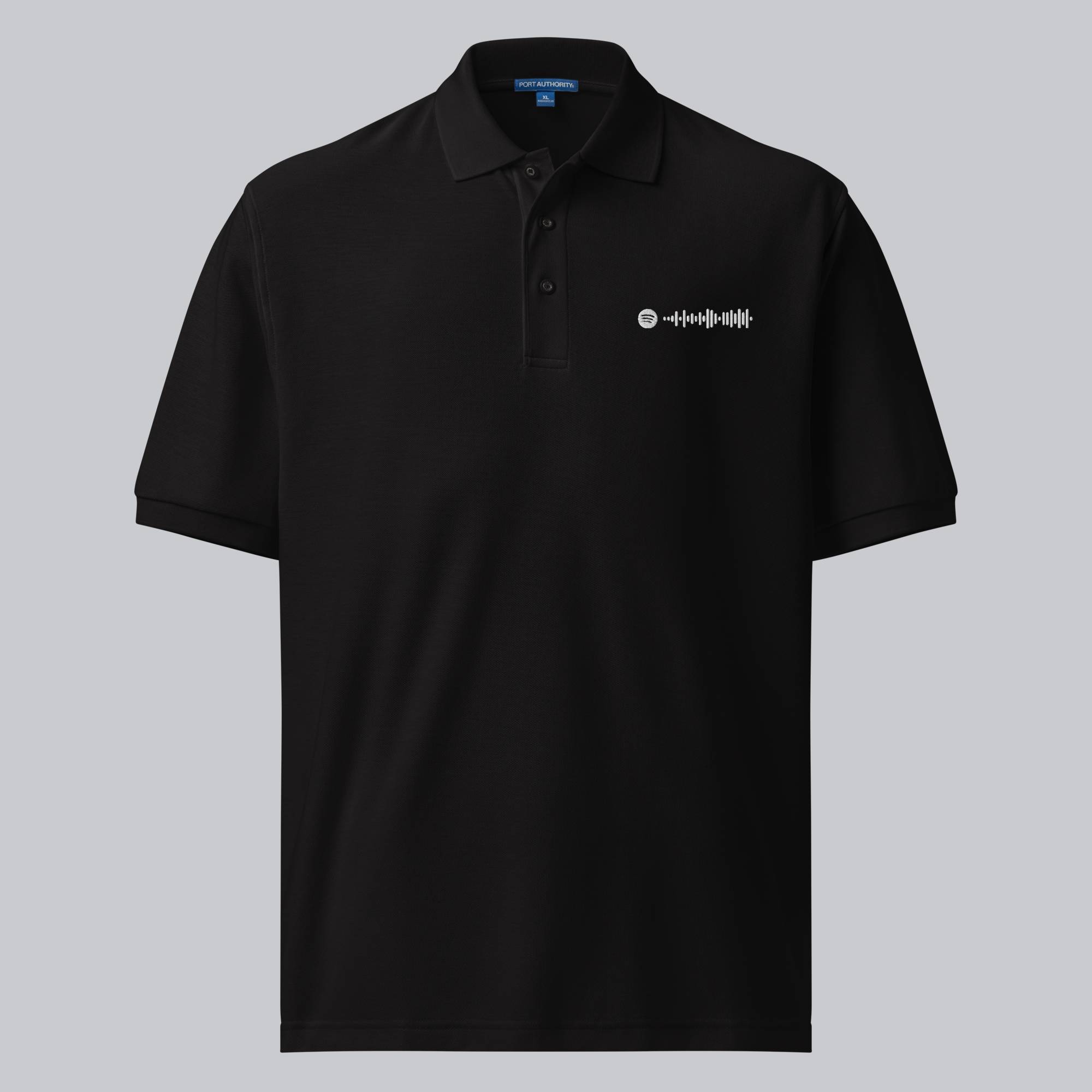 Black Polo Tshirt with custom Music Code