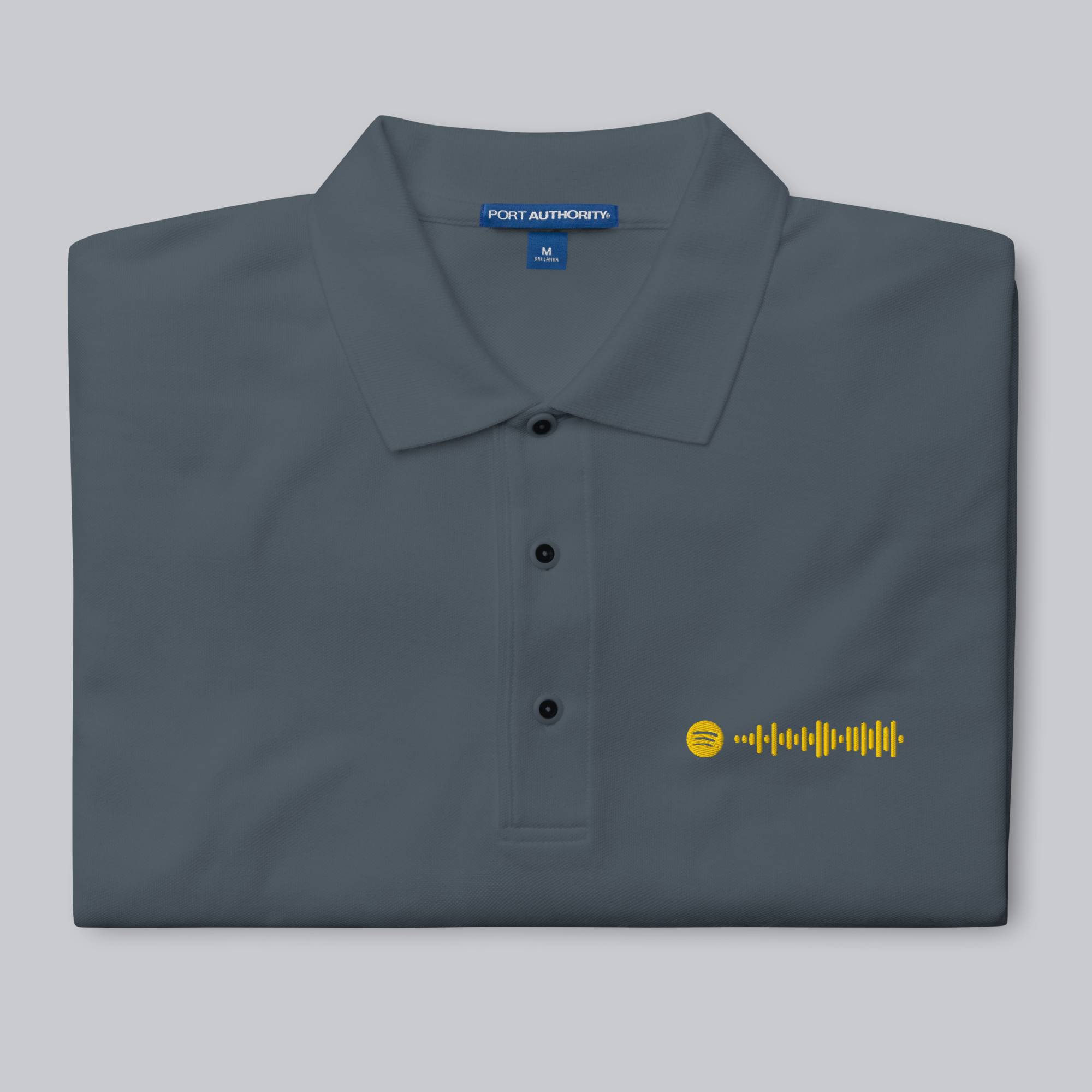 Dark grey Polo Tshirt with custom Music Code