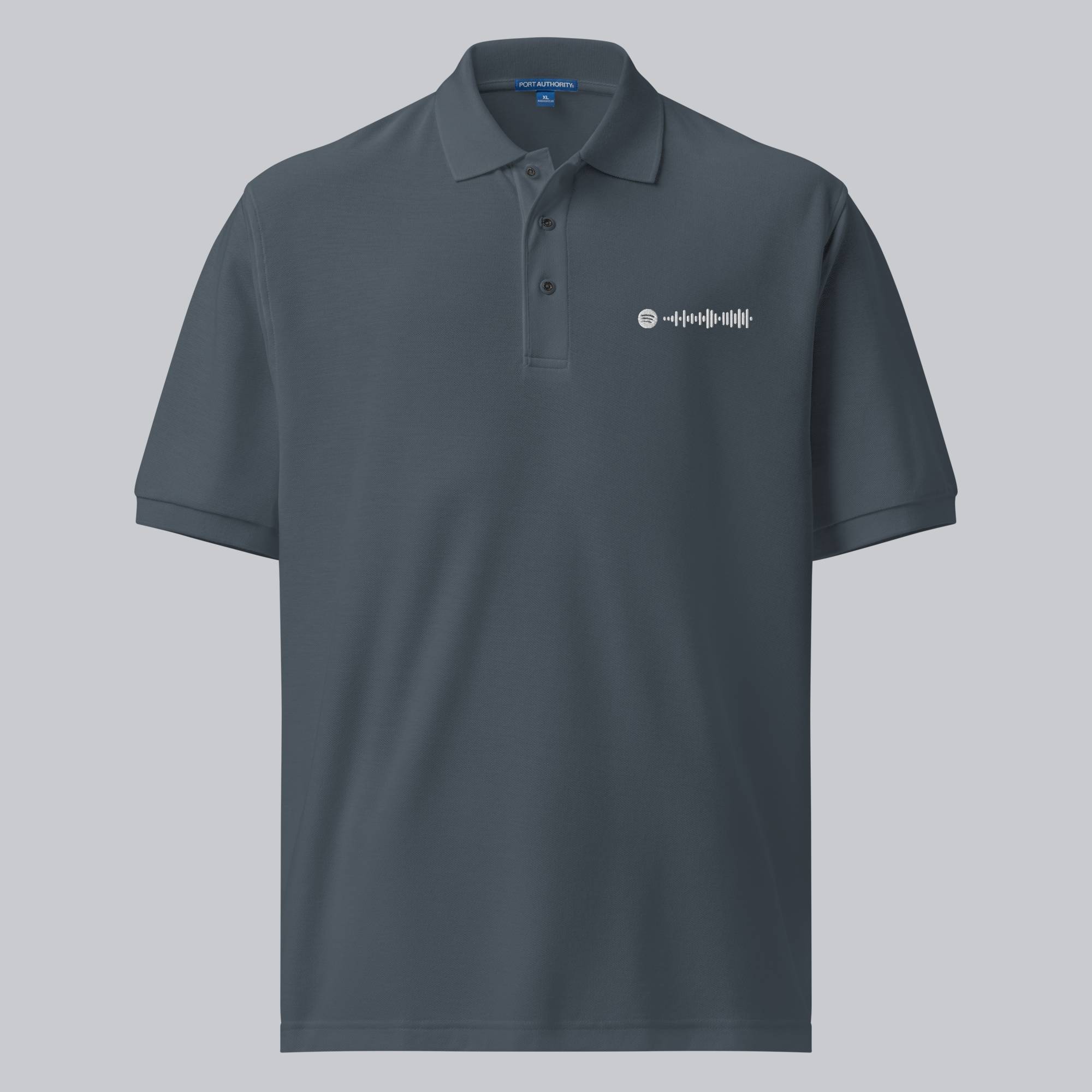 Dark grey Polo Tshirt with custom Music Code