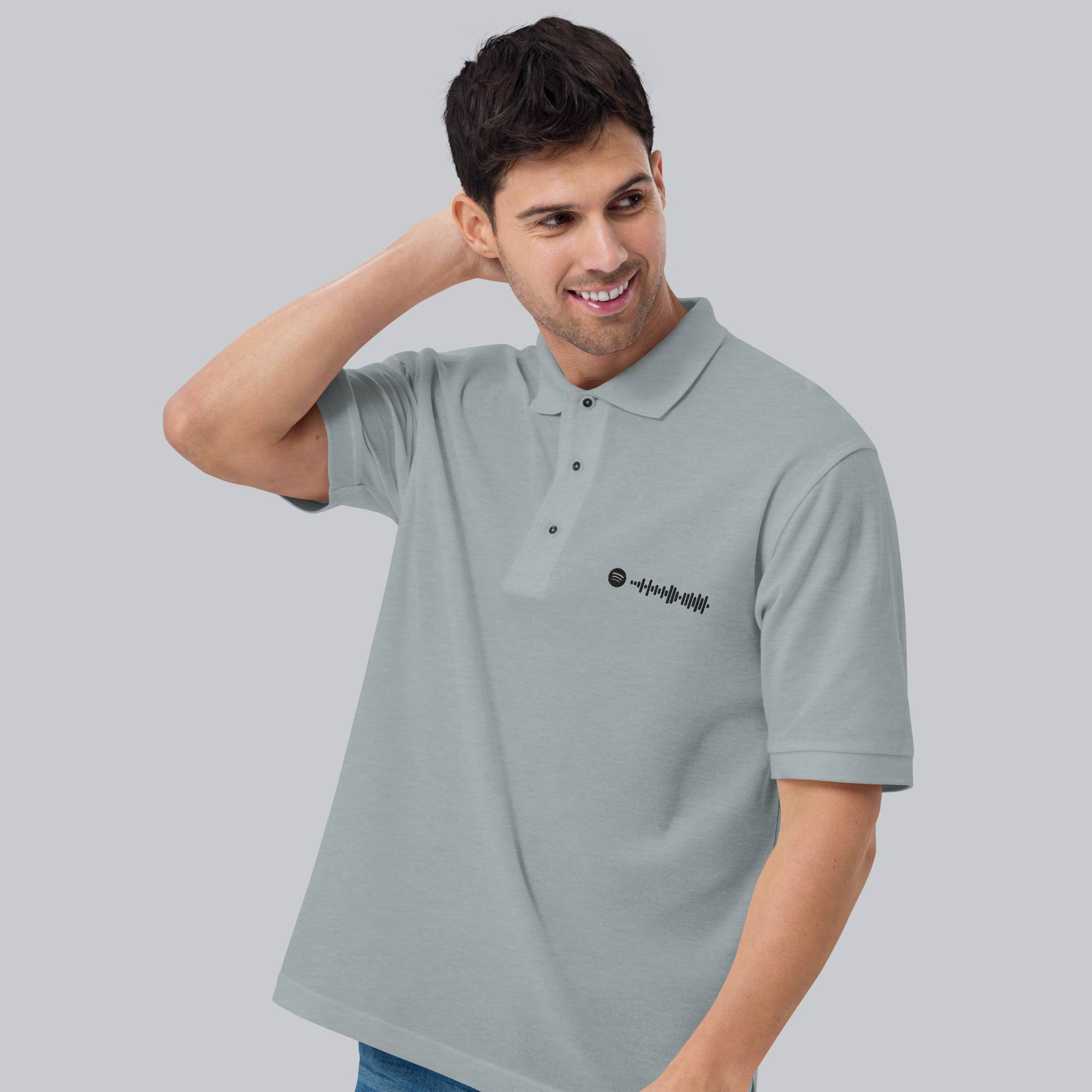 Grey Polo Tshirt with custom Music Code