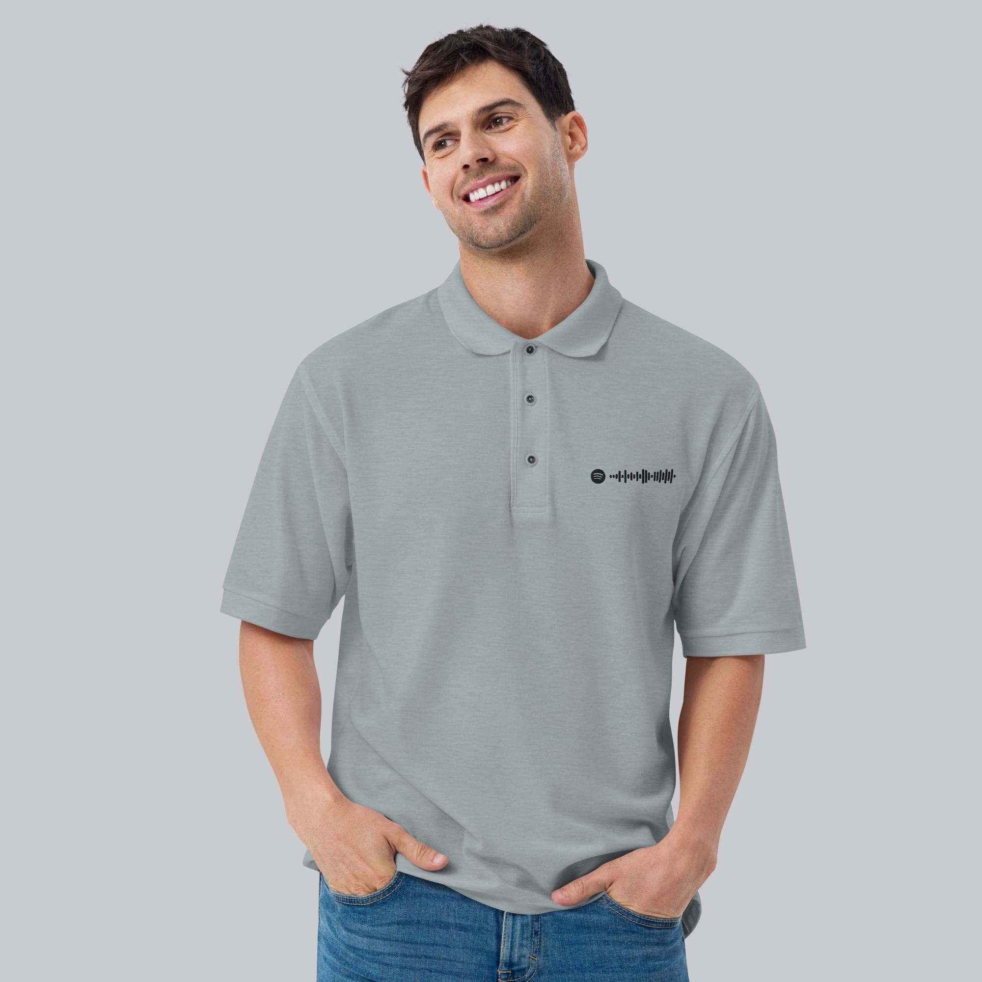 Grey Polo Tshirt with custom Music Code