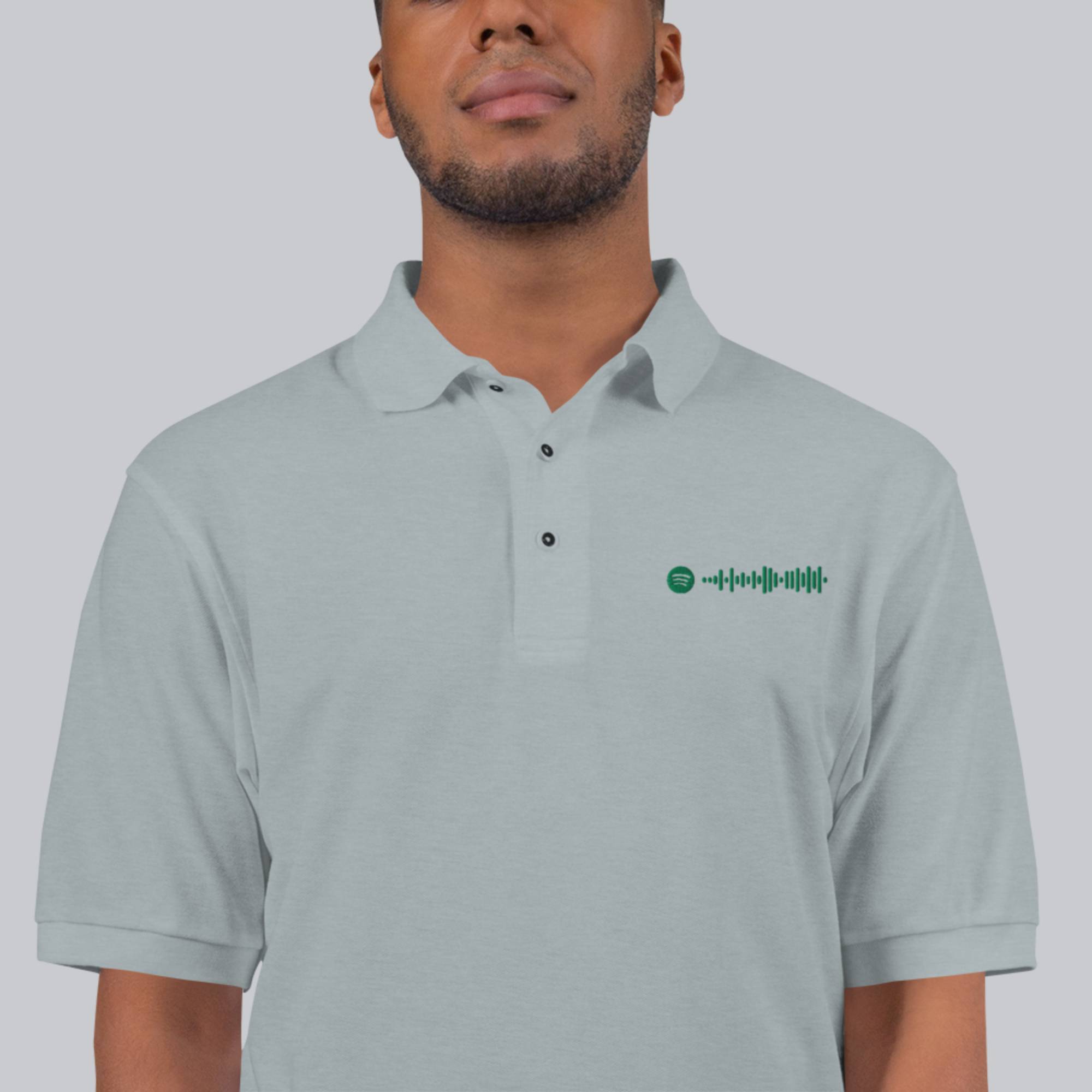 Grey Polo Tshirt with custom Music Code