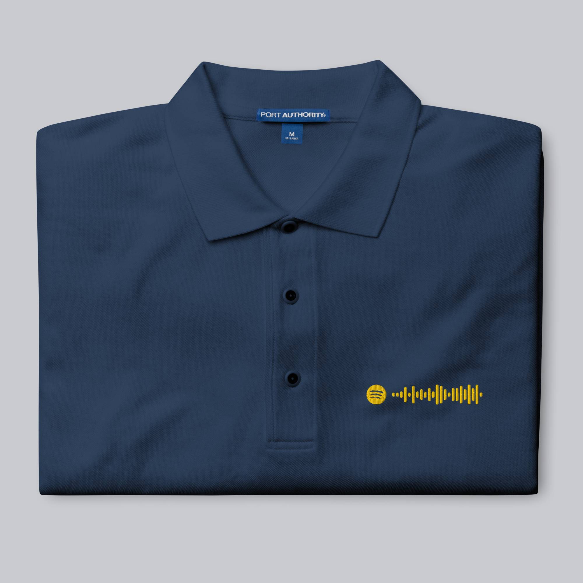 Navy Polo Tshirt with custom Music Code