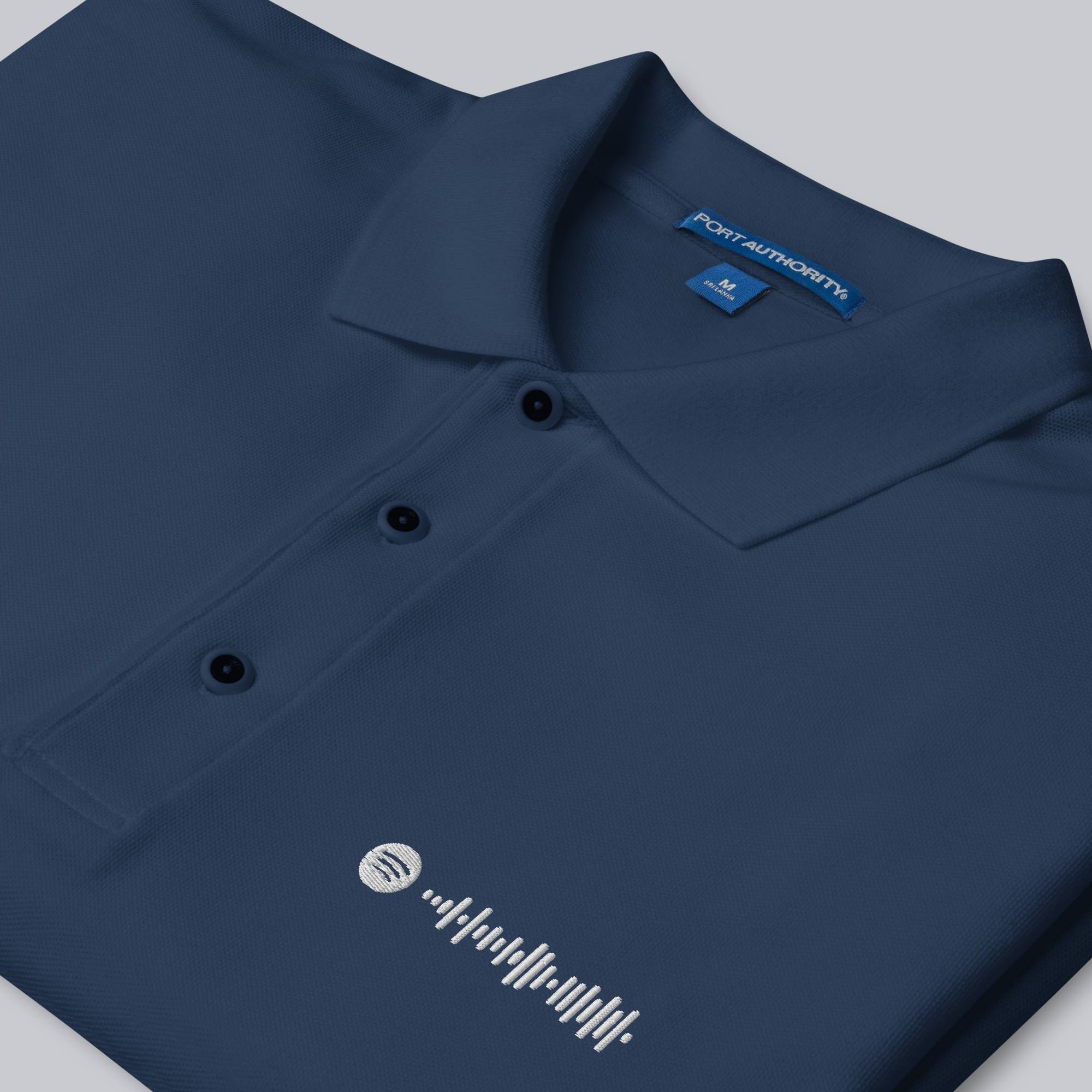 Navy Polo Tshirt with custom Music Code