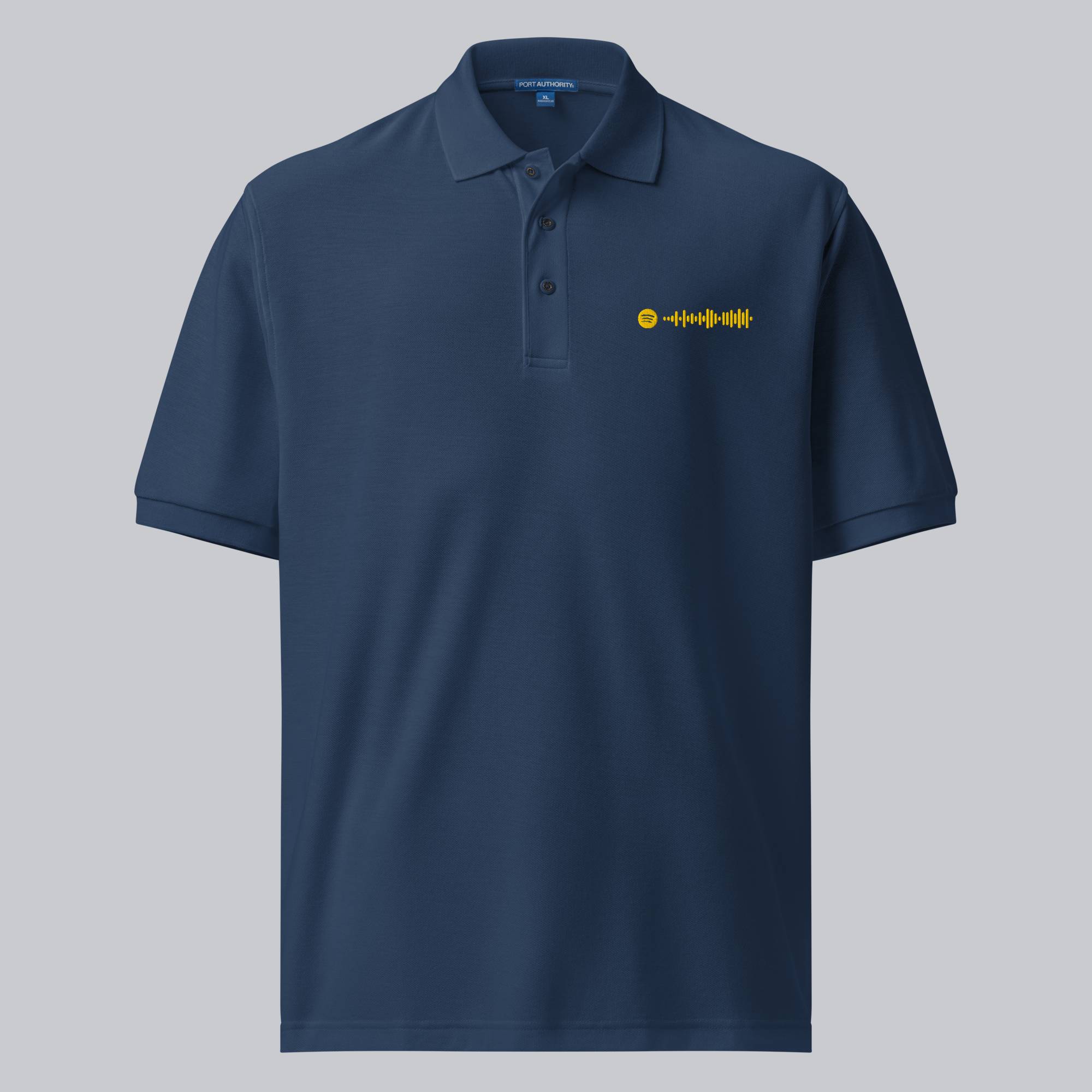 Navy Polo Tshirt with custom Music Code