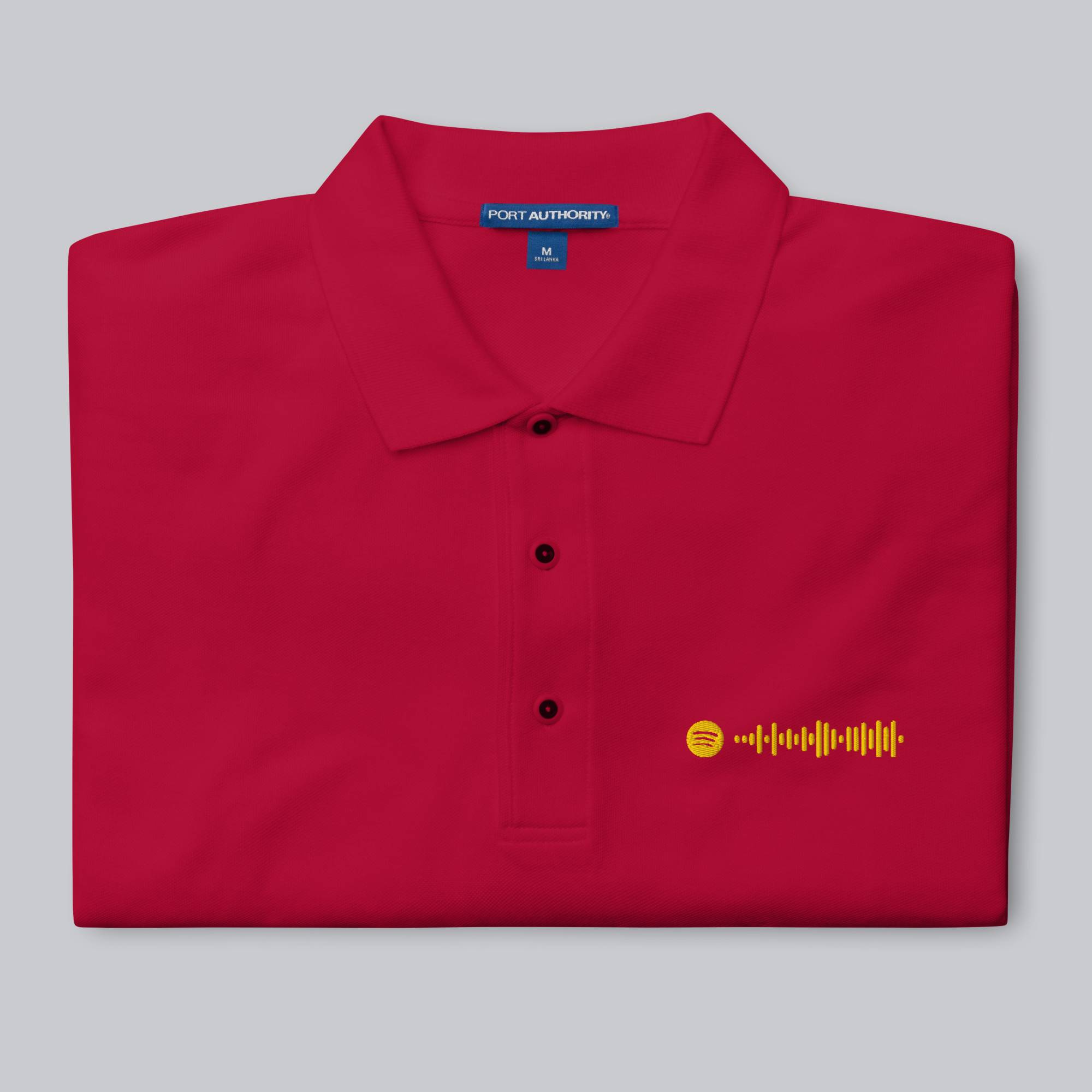 Red Polo Tshirt with custom Music Code