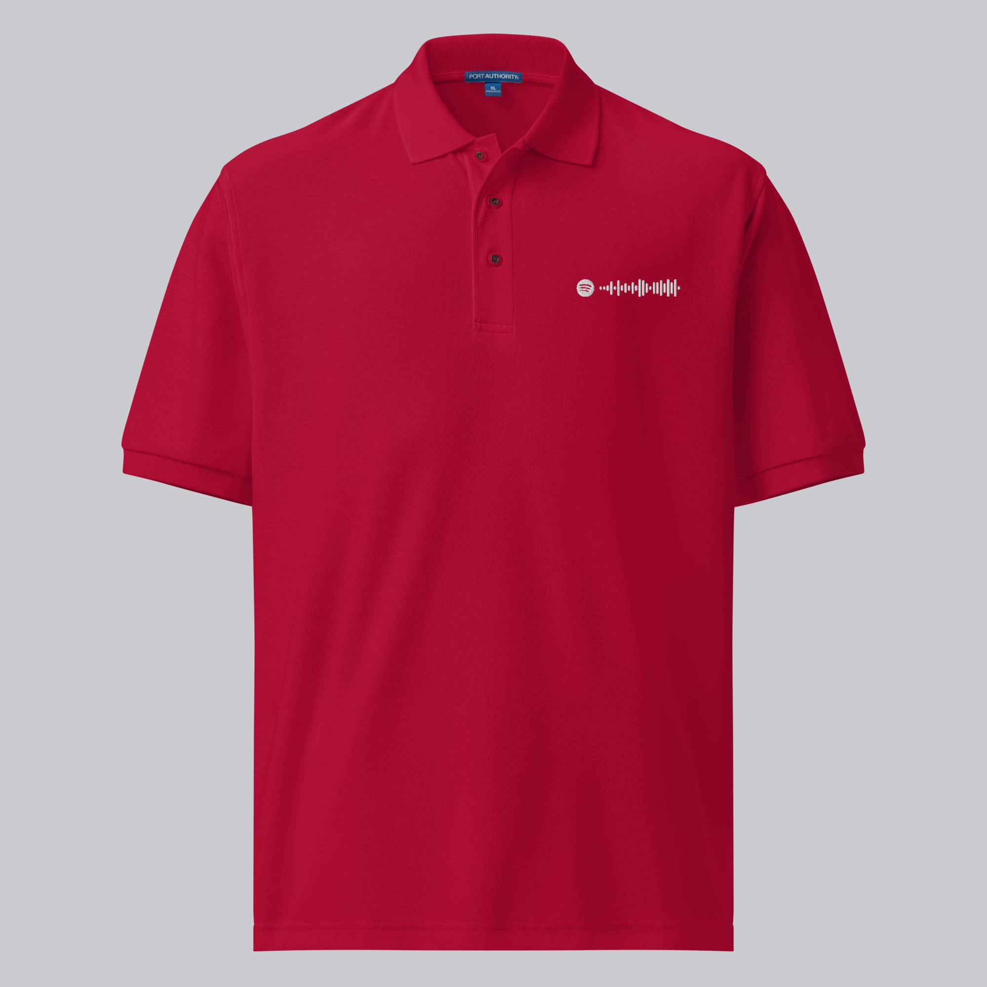 Red Polo Tshirt with custom Music Code