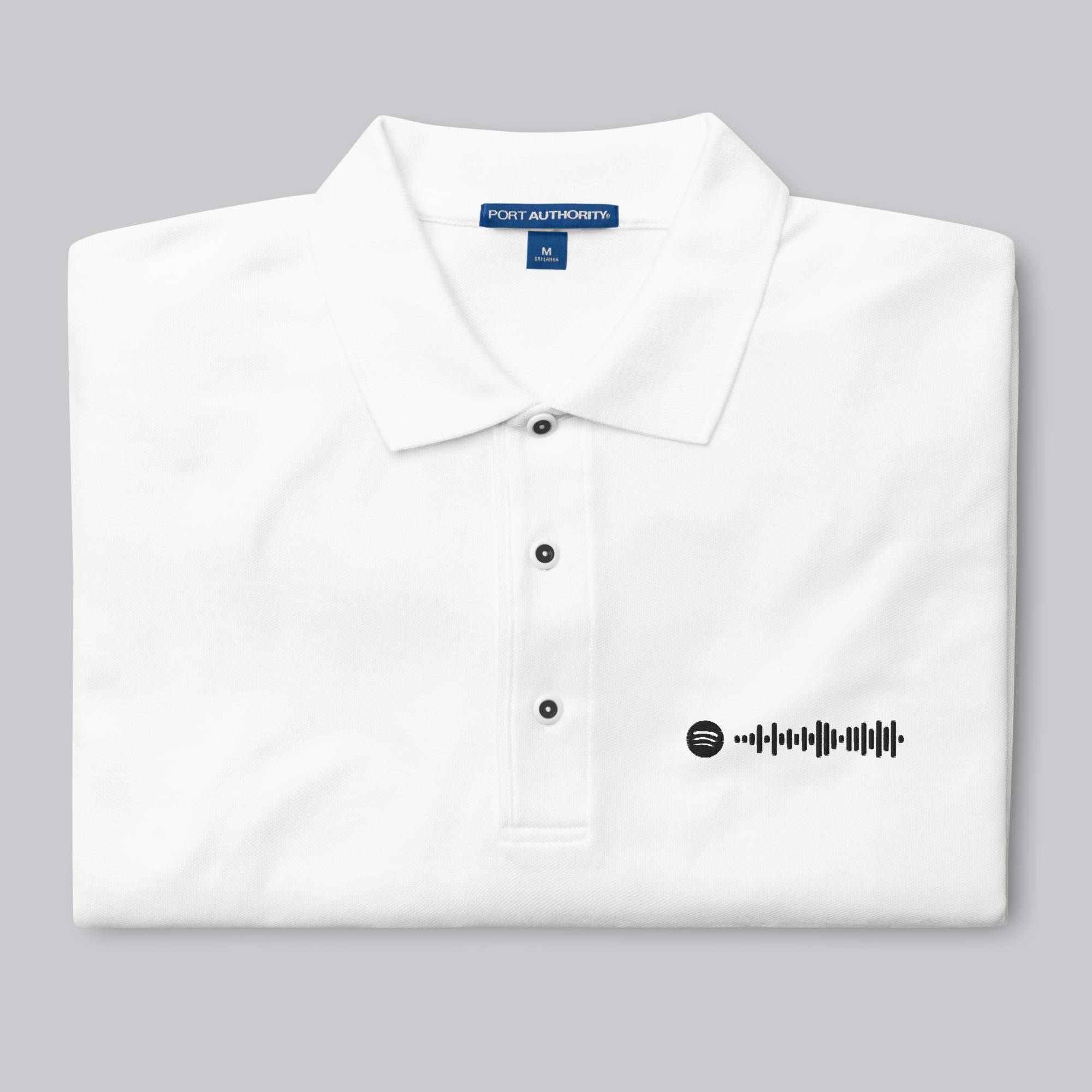 White Polo Tshirt with custom Music Code