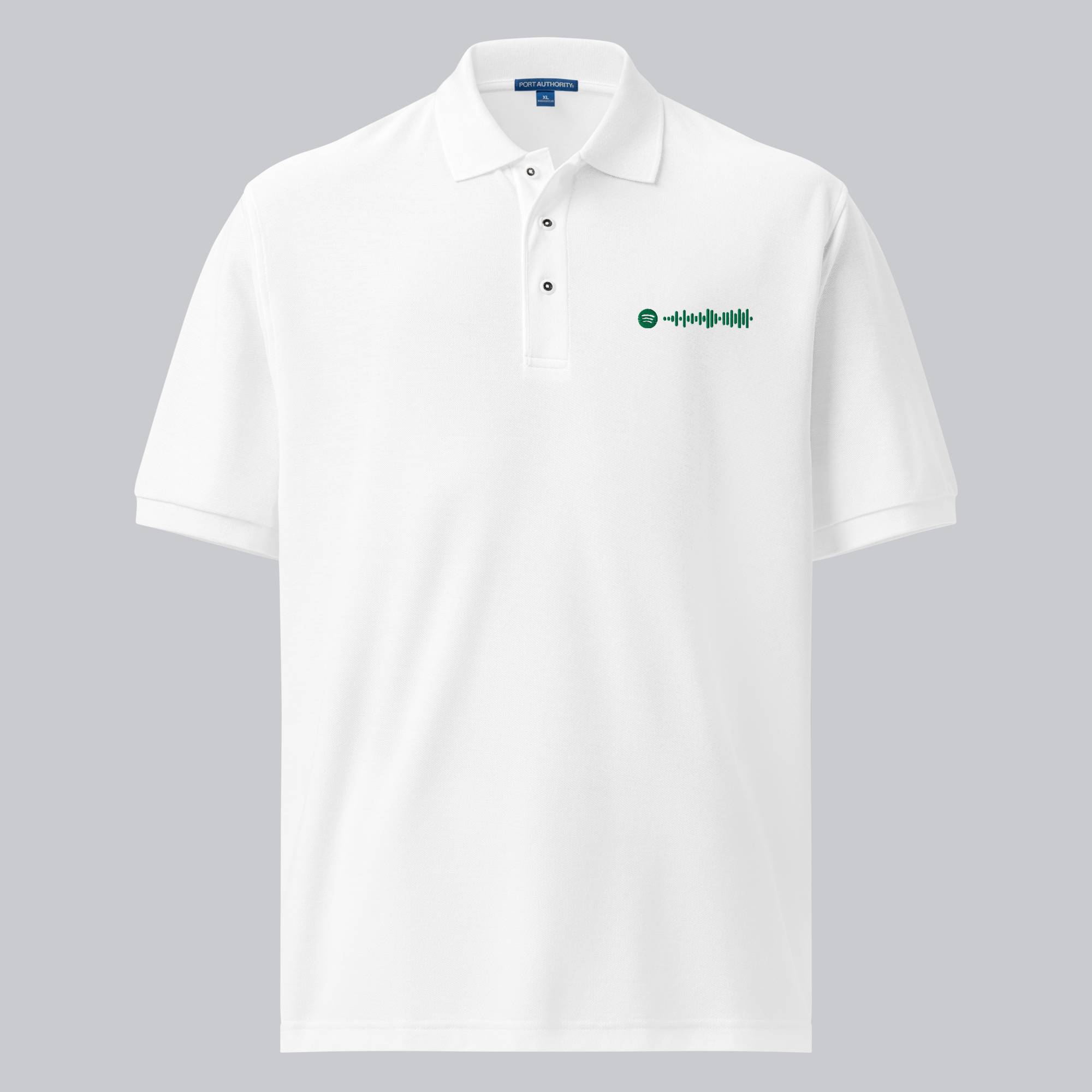 White Polo Tshirt with custom Music Code