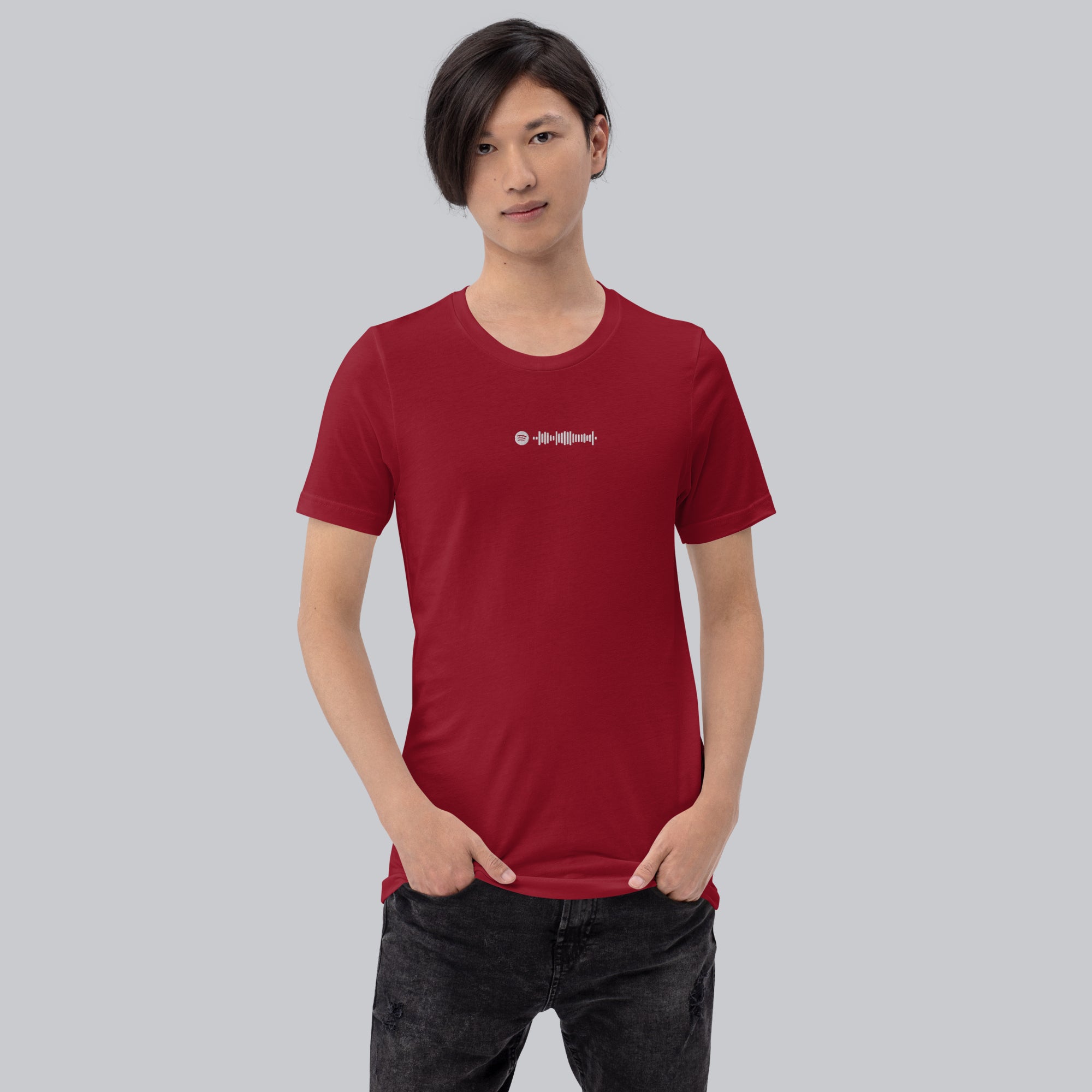 Bordeaux unisex tshirt with custom music code