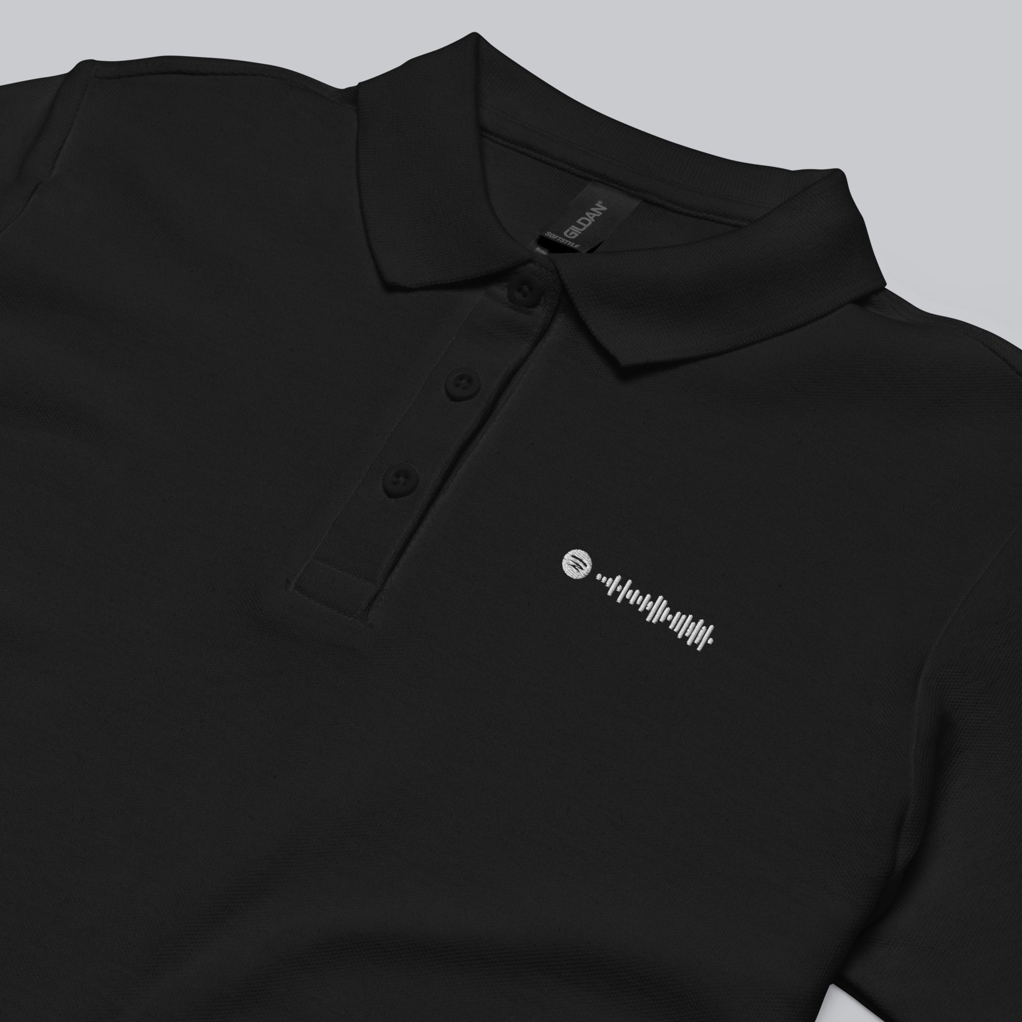 Black Women Polo Tshirt with custom Music Code