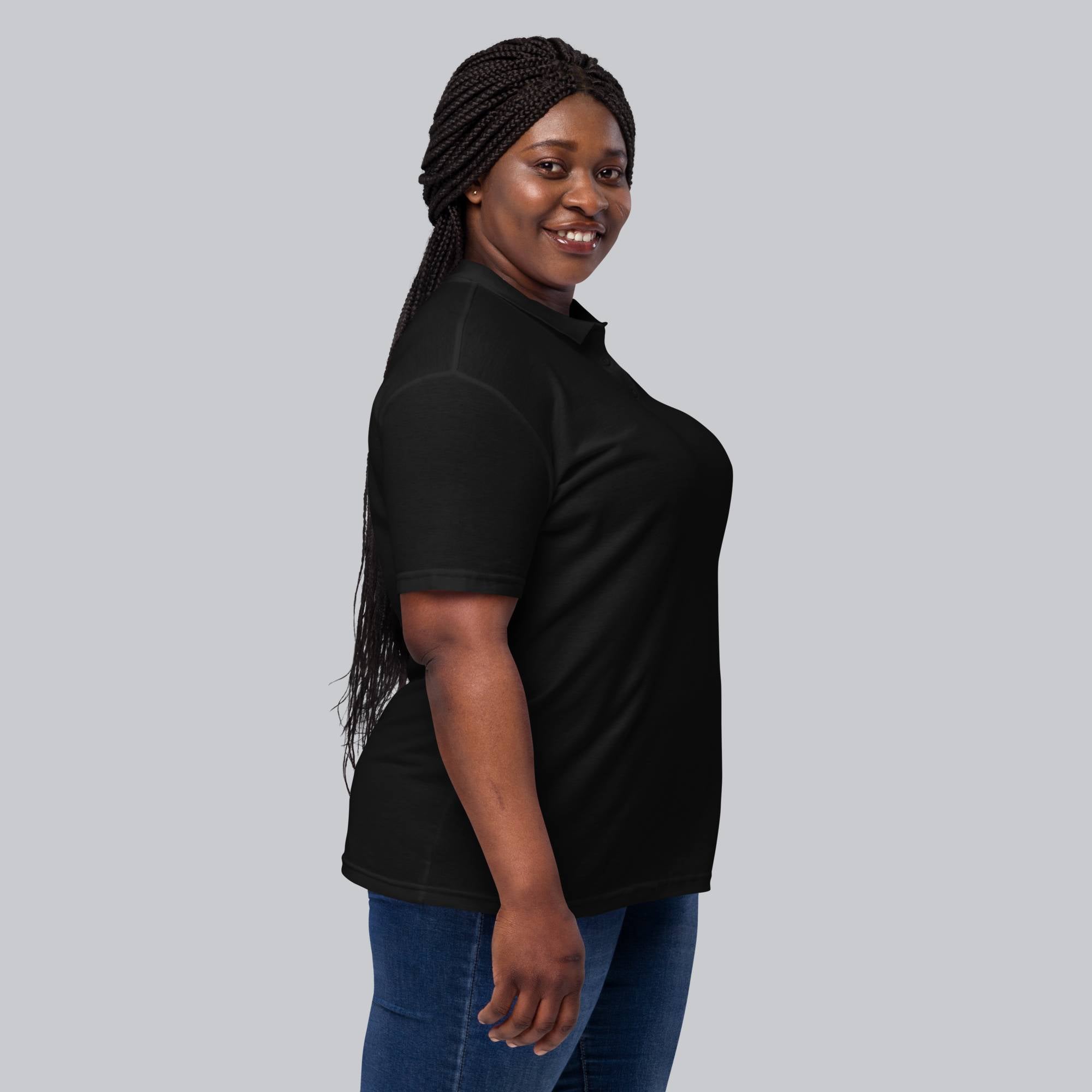 Black Women Polo Tshirt with custom Music Code