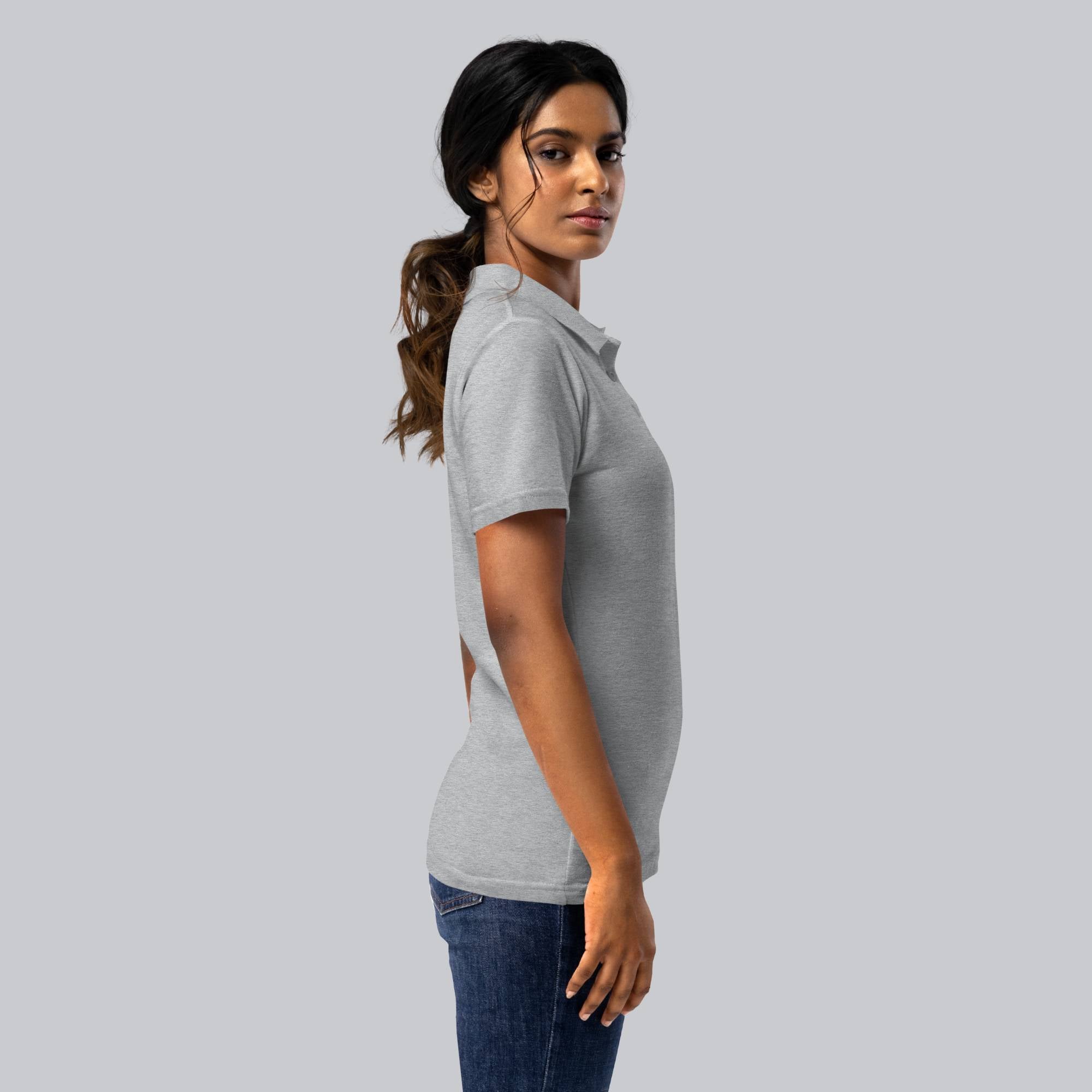 Grey Women Polo Tshirt with custom Music Code