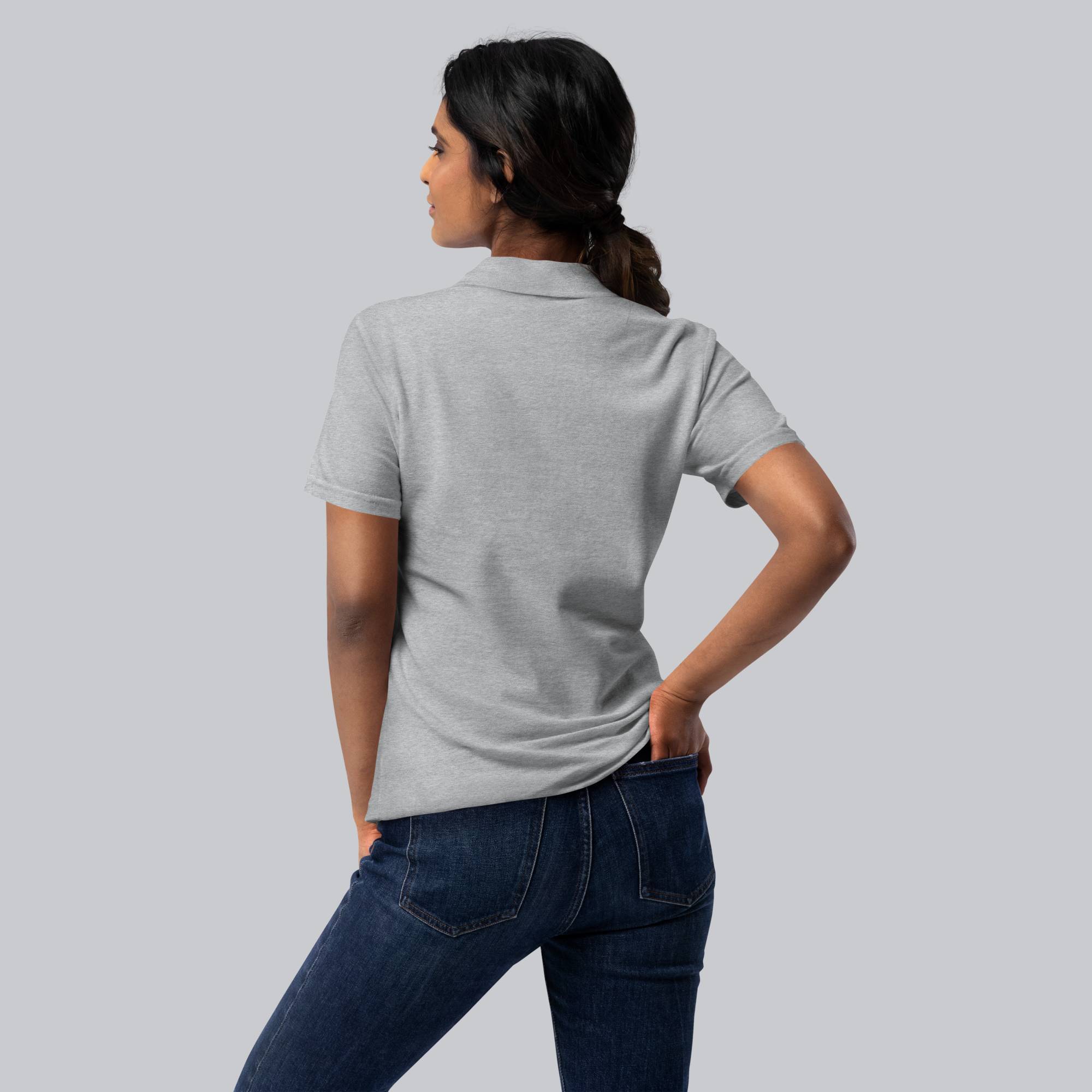 Grey Women Polo Tshirt with custom Music Code