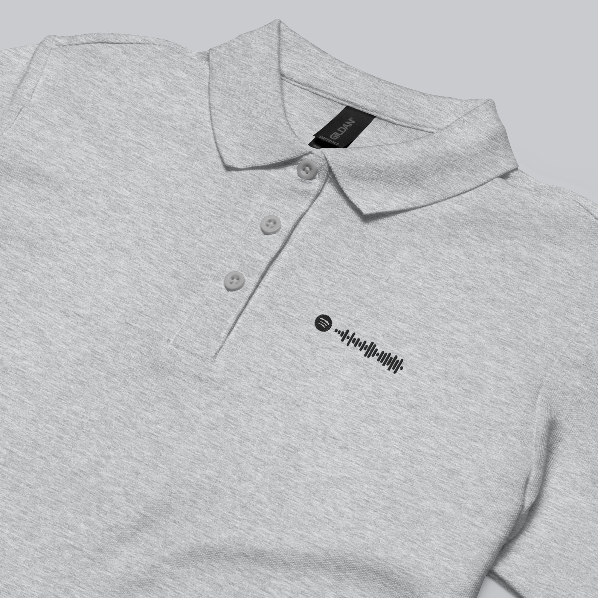 Grey Women Polo Tshirt with custom Music Code