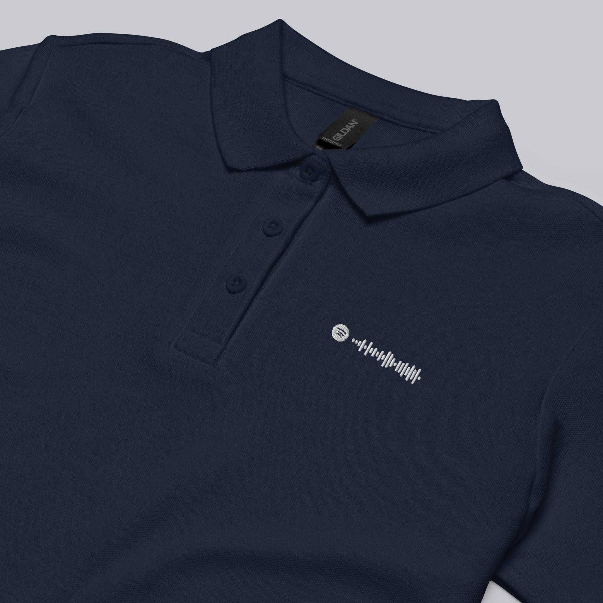 Navy Women Polo Tshirt with custom Music Code