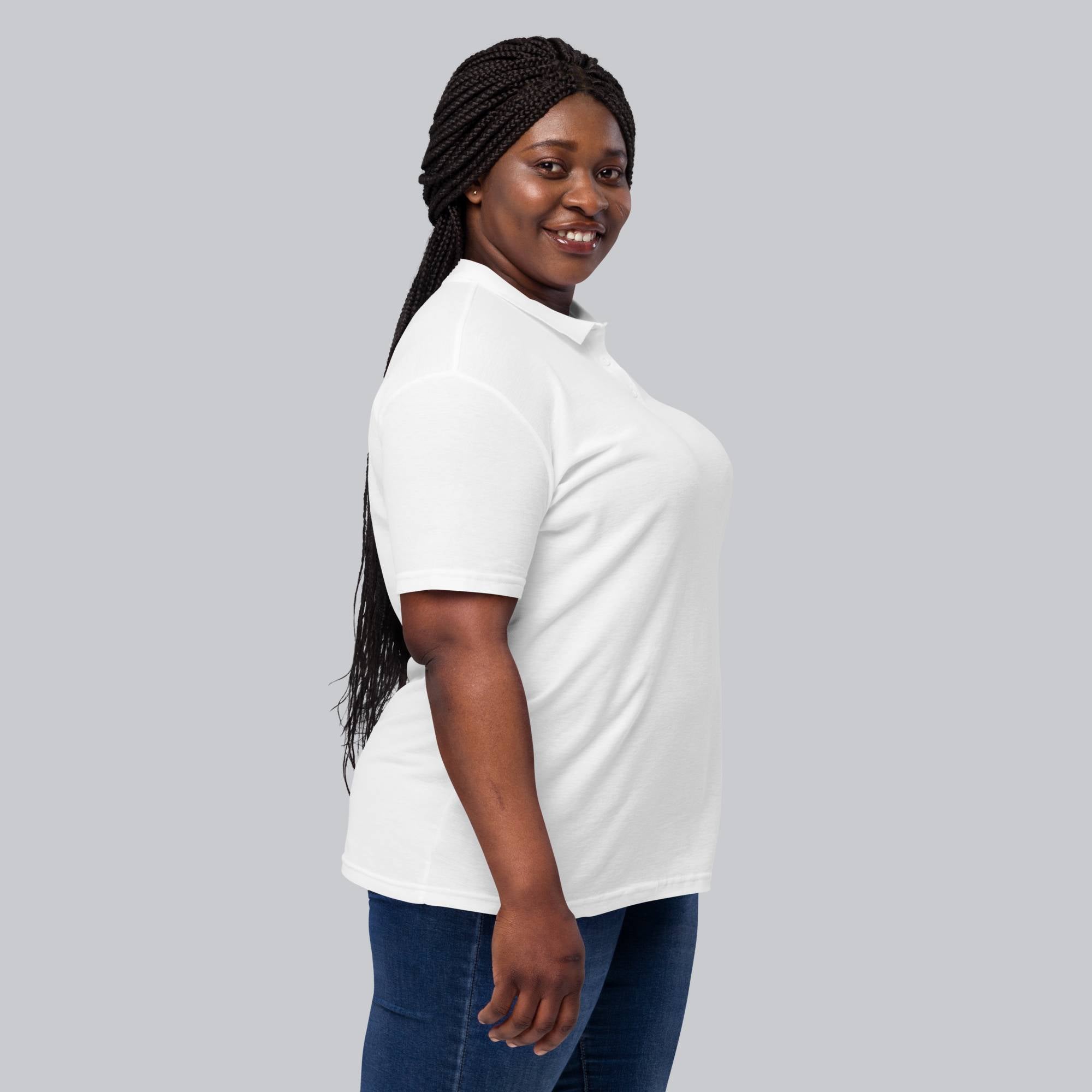 White Women Polo Tshirt with custom Music Code