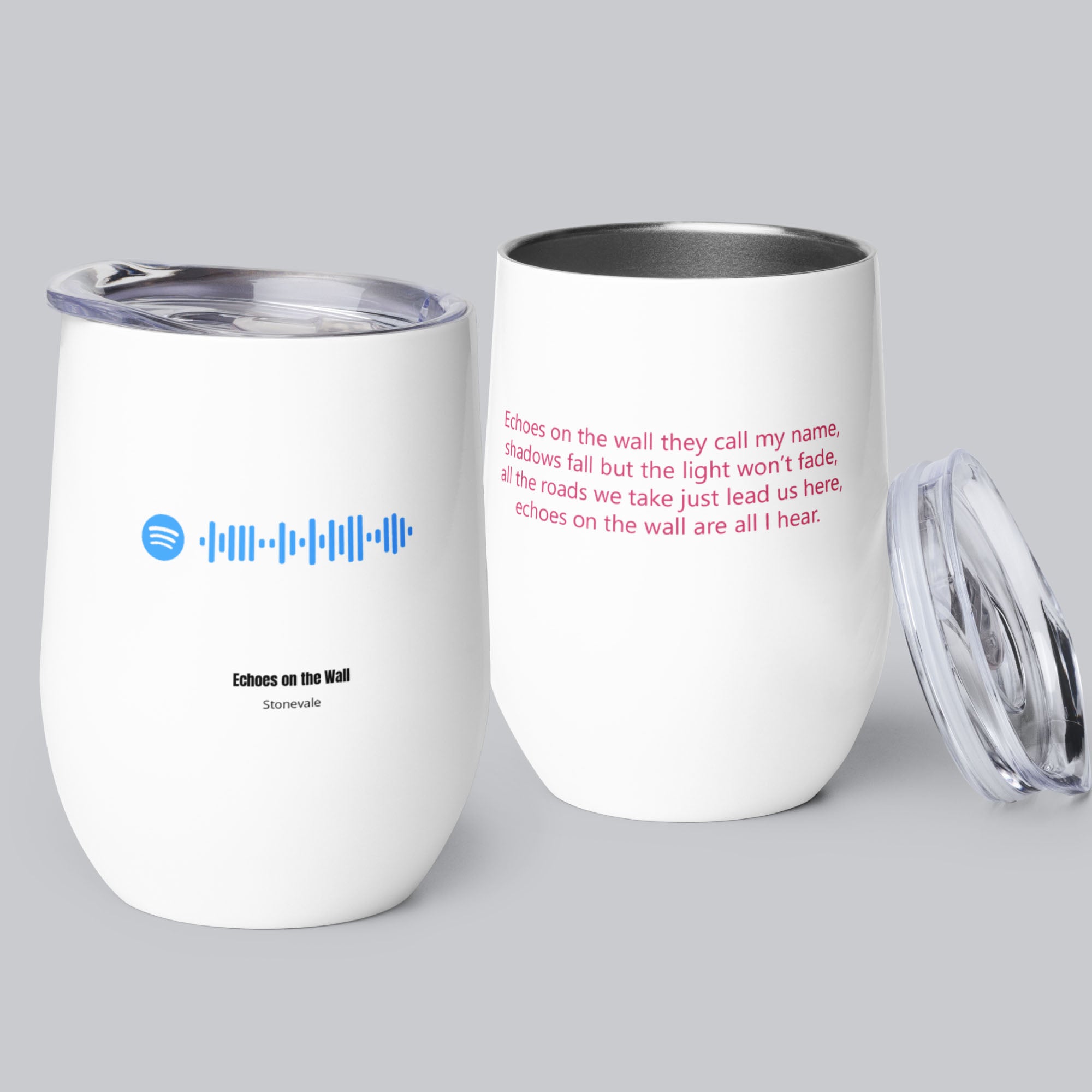 Wine Tumbler with custom Music Code of your song
