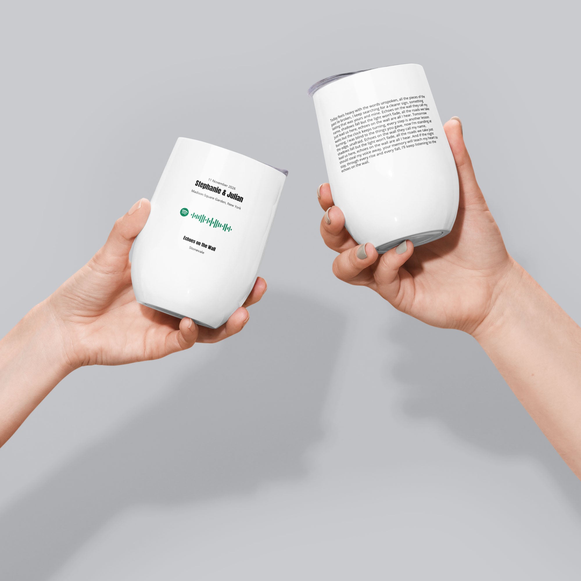 Wine Tumbler with custom Music Code of your song