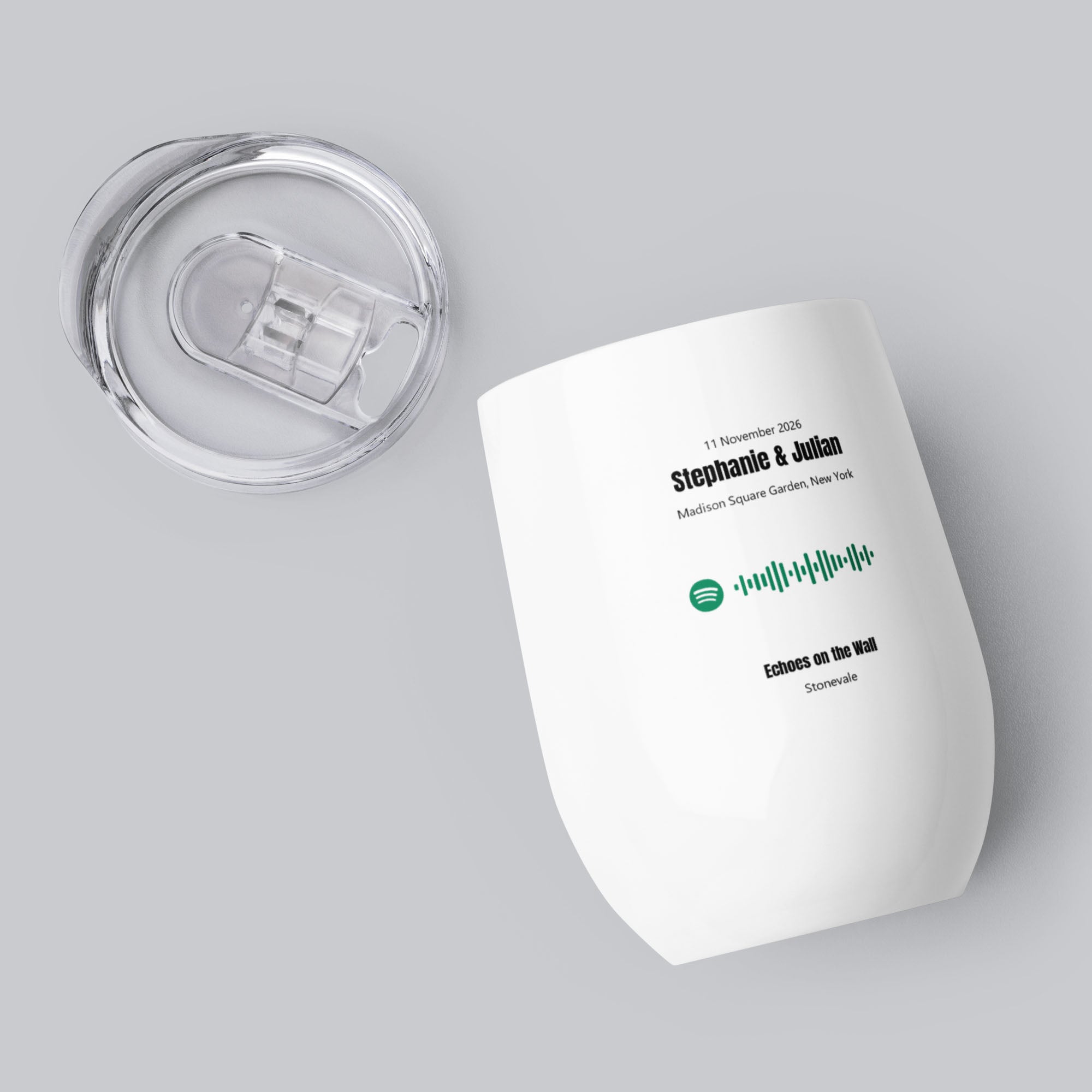 Wine Tumbler with custom Music Code of your song