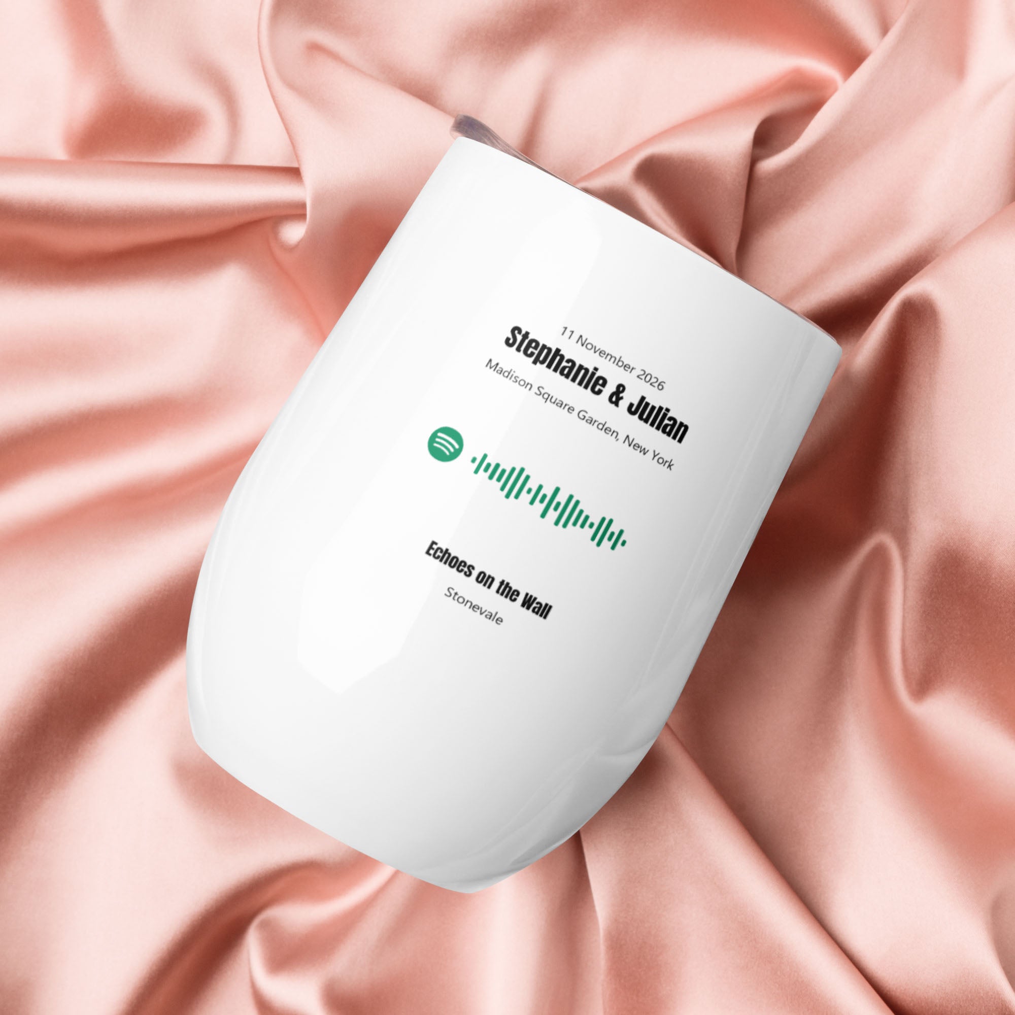 Wine Tumbler with custom Music Code of your song