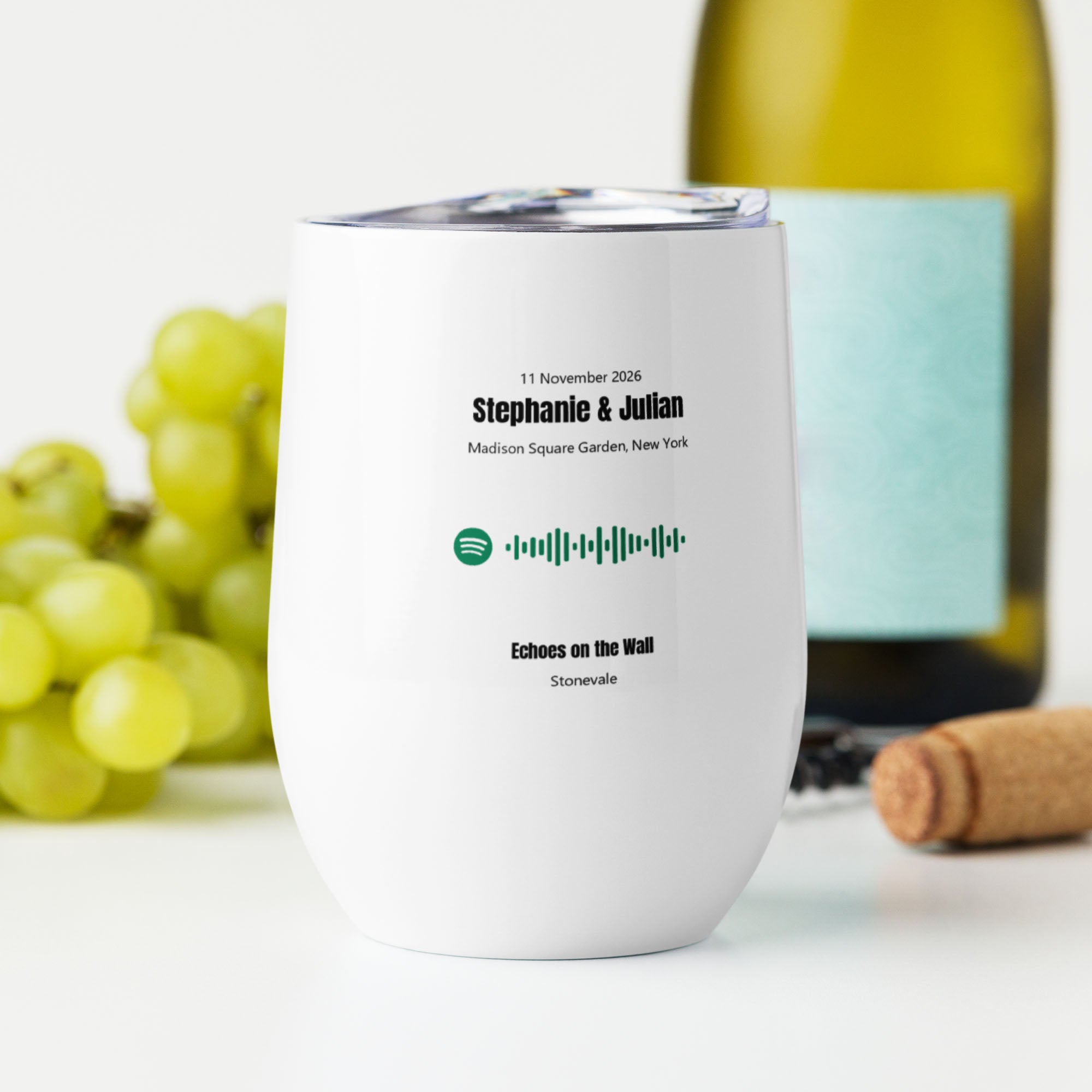 Wine Tumbler with custom Music Code of your song