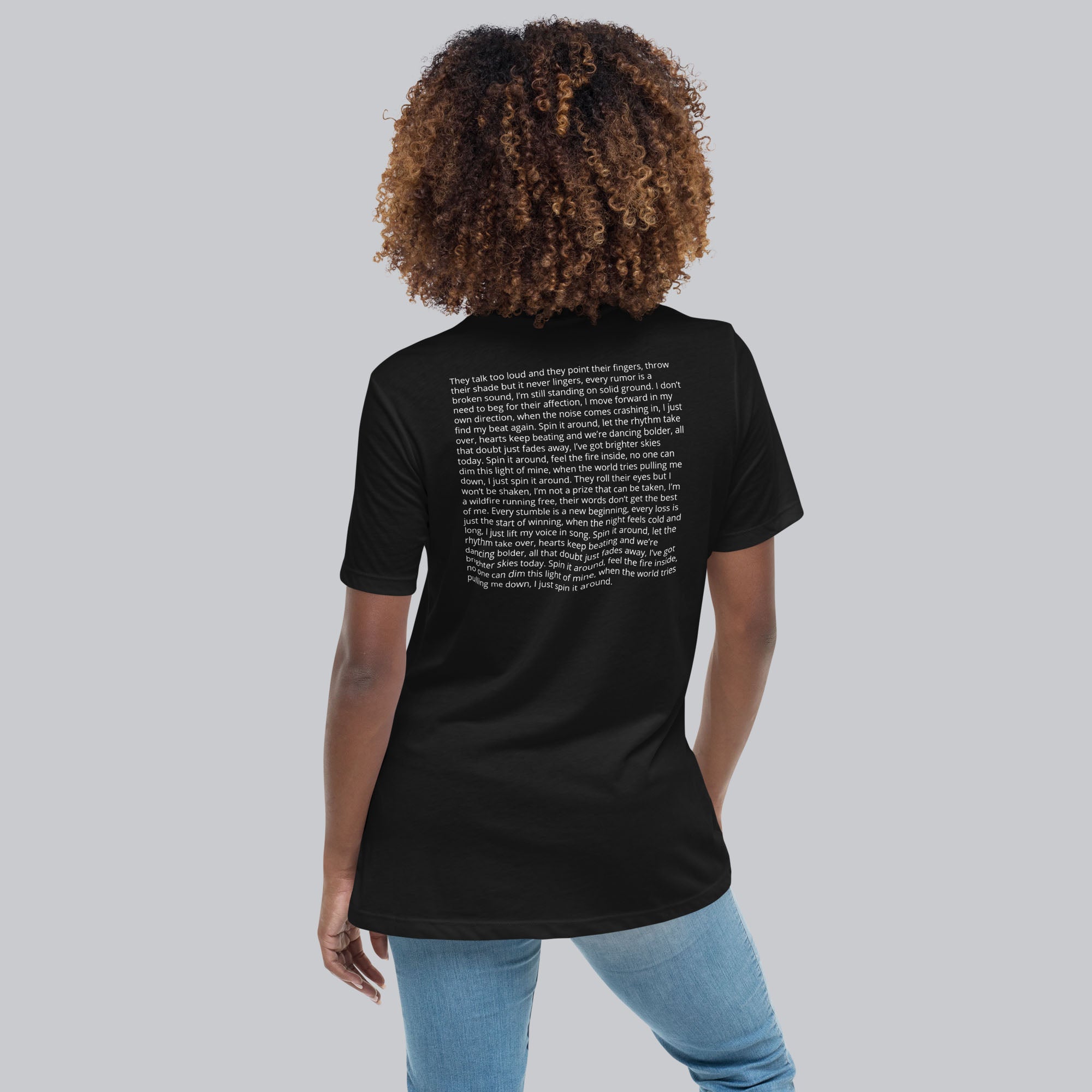 Black Women's tshirt with printed custom music code and custom text