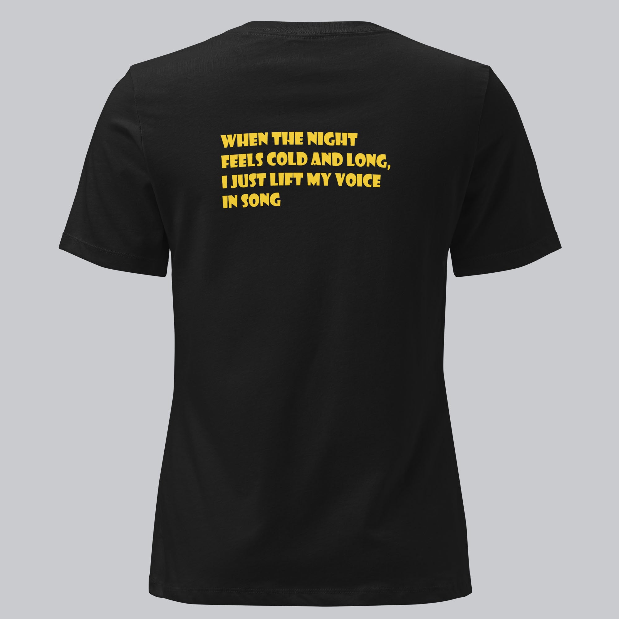 Black Women's tshirt with printed custom music code and custom text