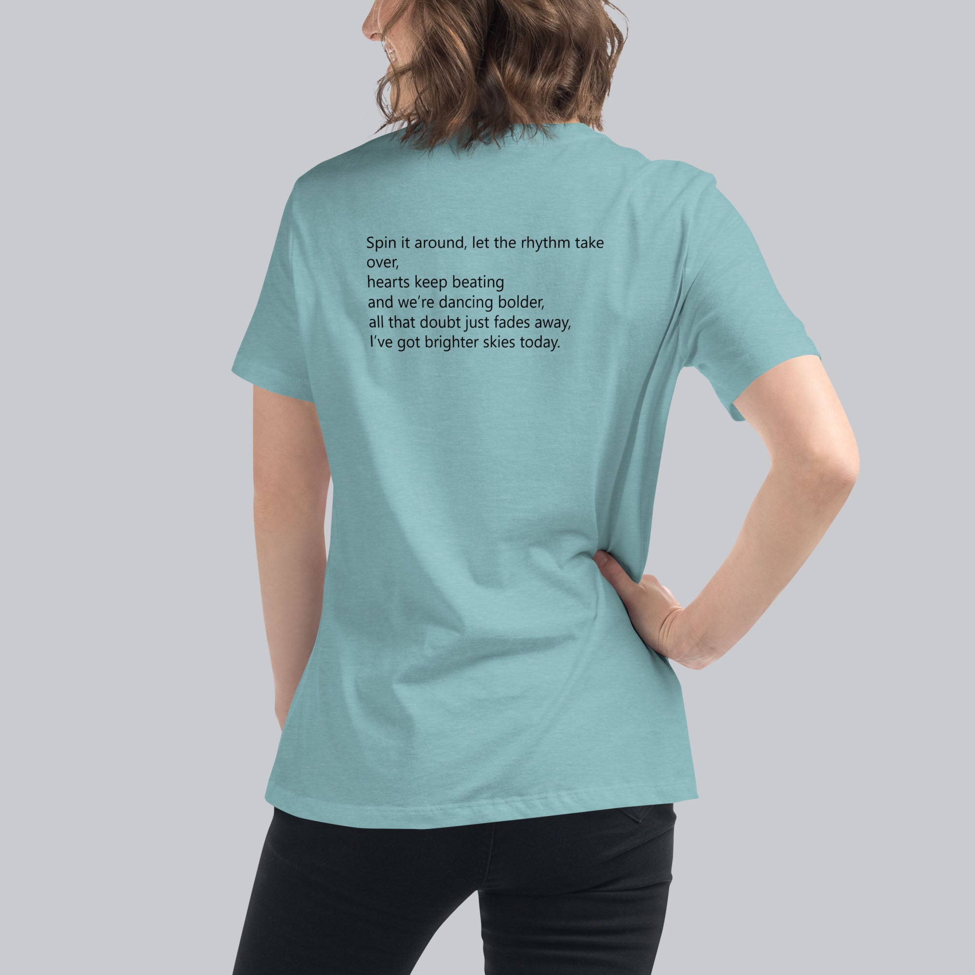 Blue lagoon Women's tshirt with printed custom music code and custom text