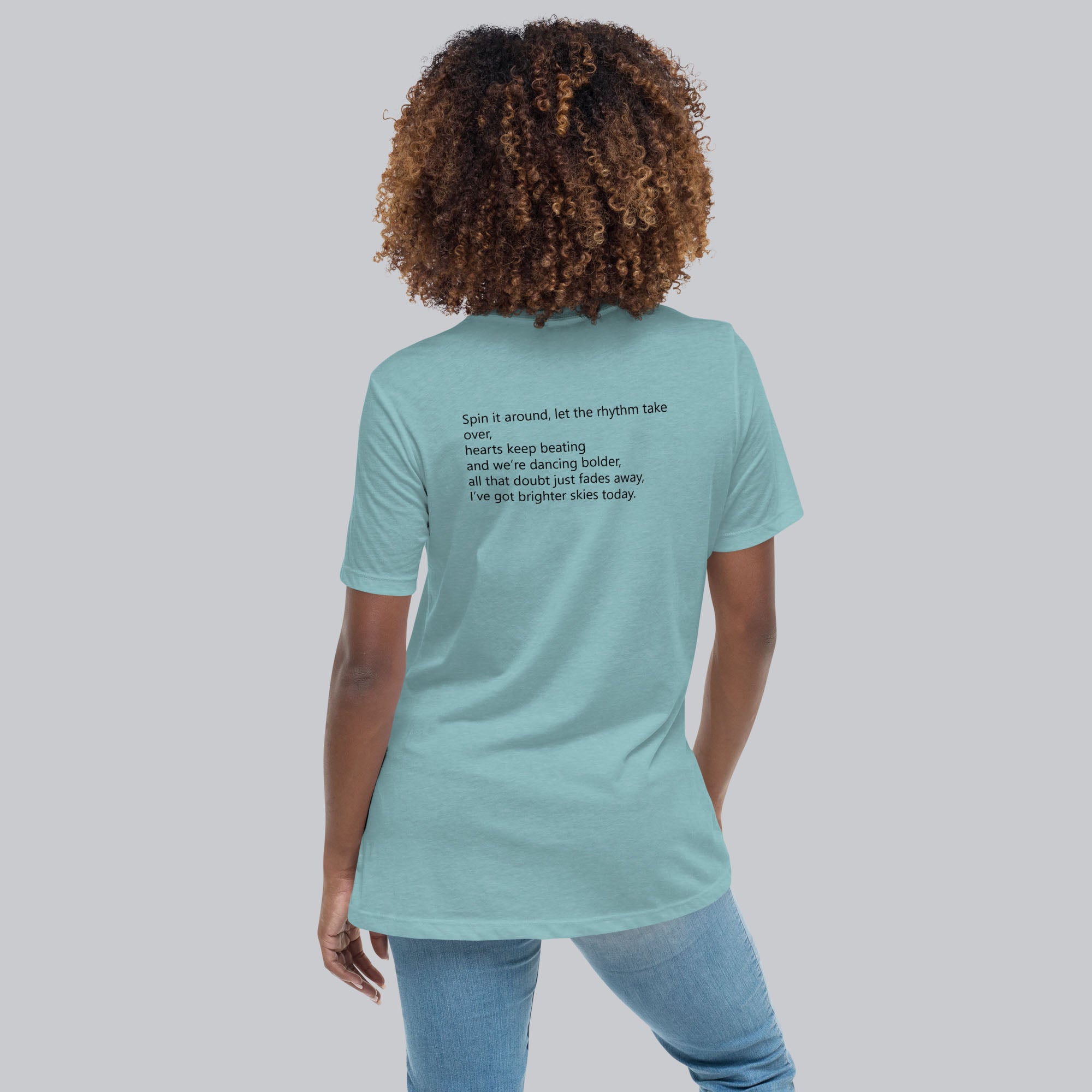 Blue lagoon Women's tshirt with printed custom music code and custom text