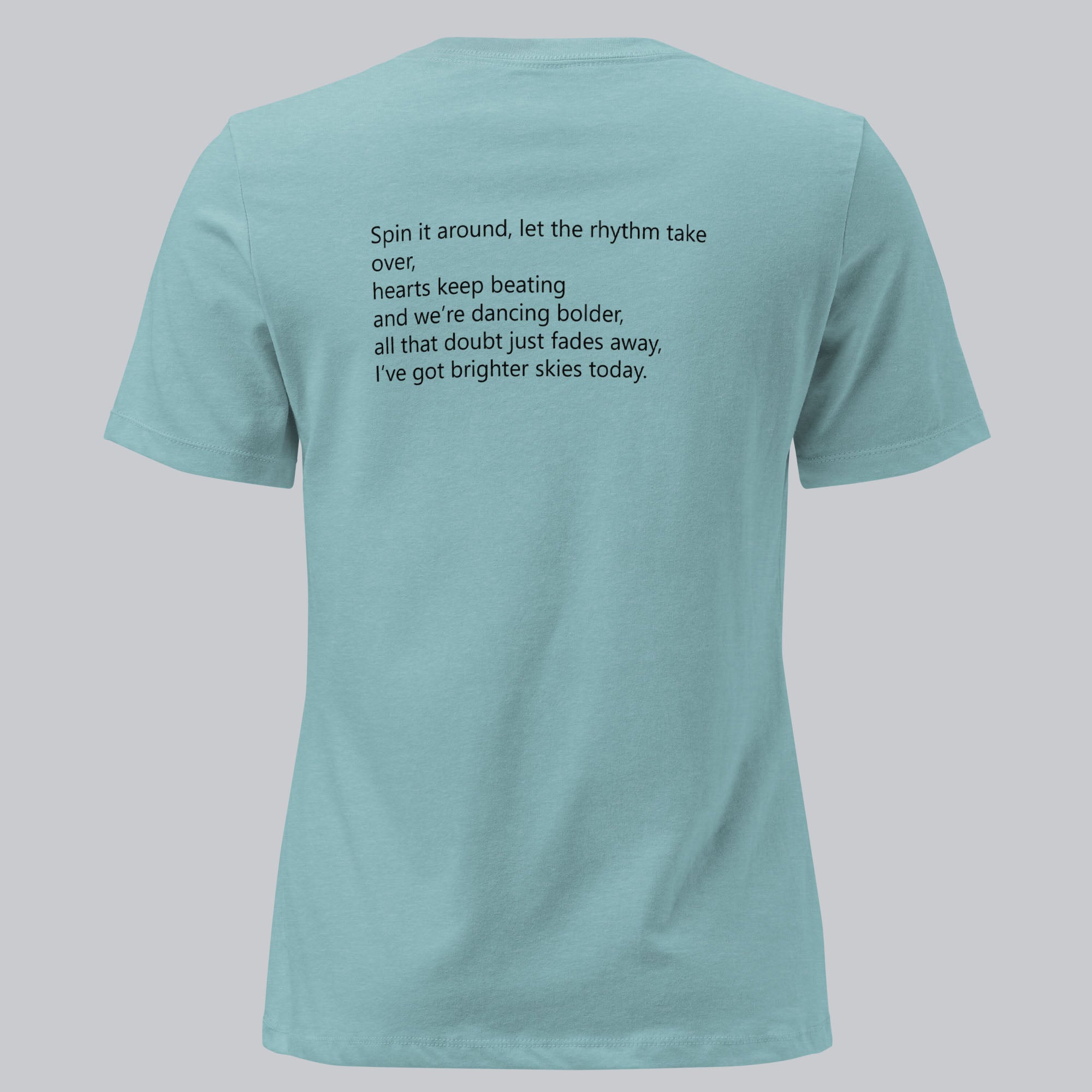 Blue lagoon Women's tshirt with printed custom music code and custom text