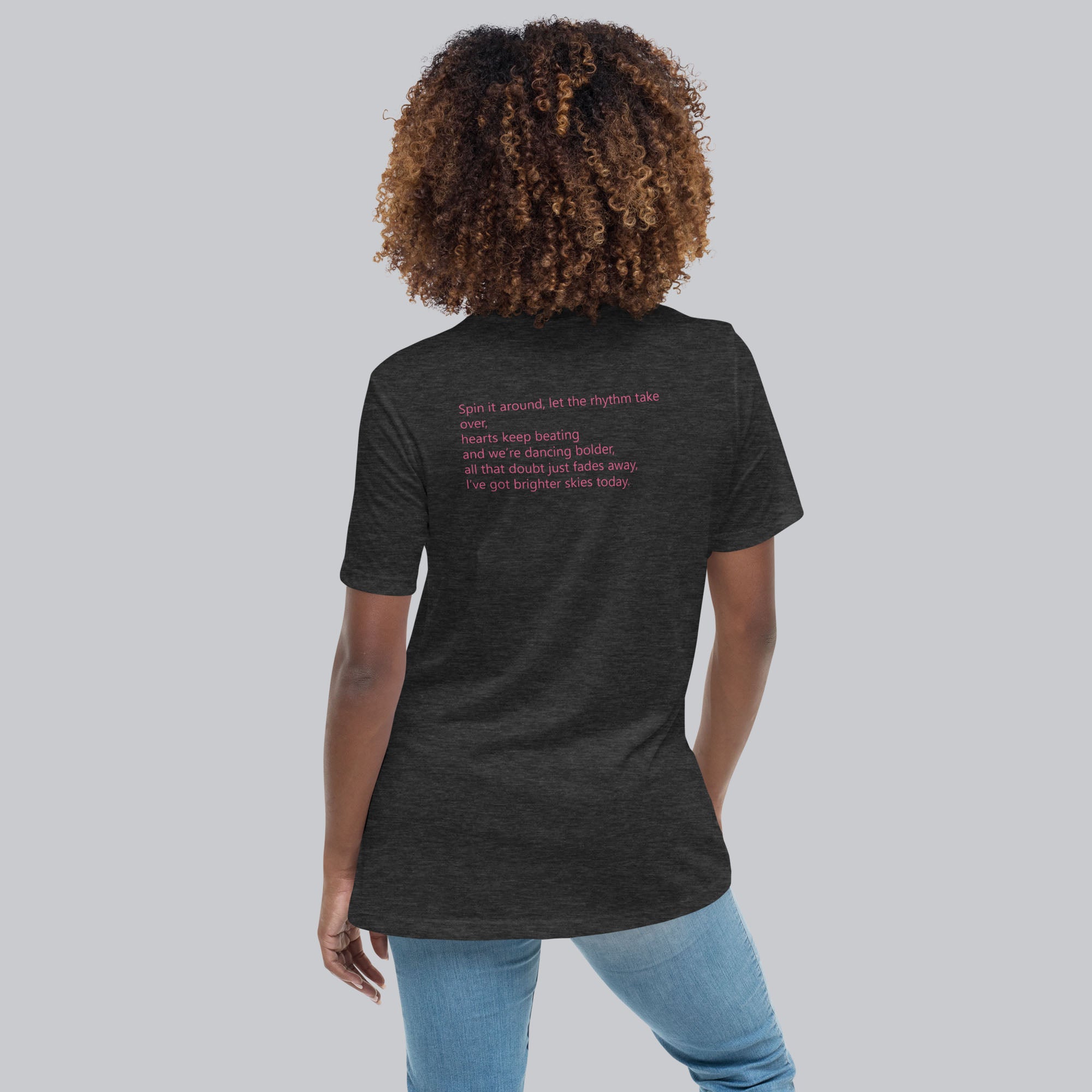 Dark grey Women's tshirt with printed custom music code and custom text