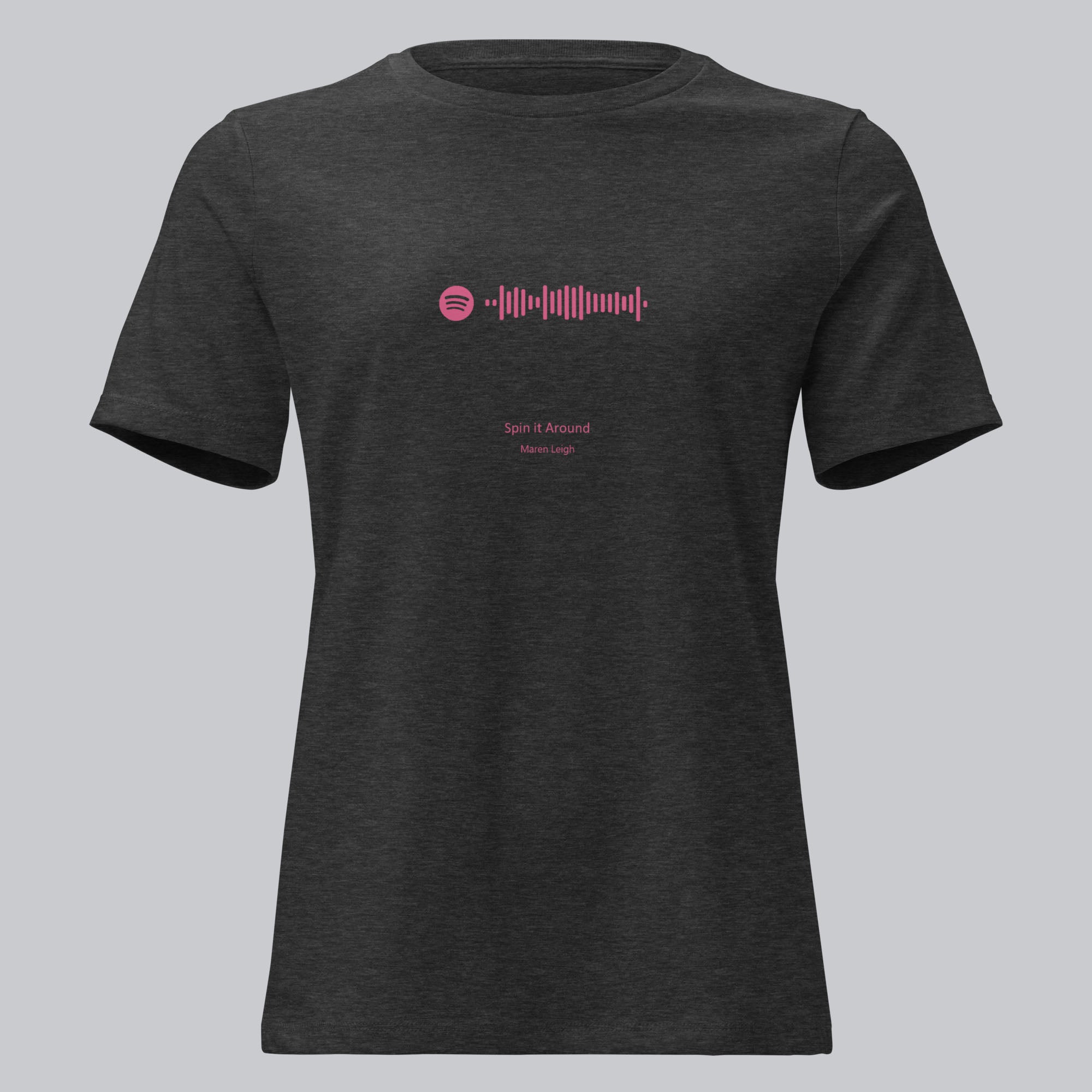 Dark grey Women's tshirt with printed custom music code and custom text