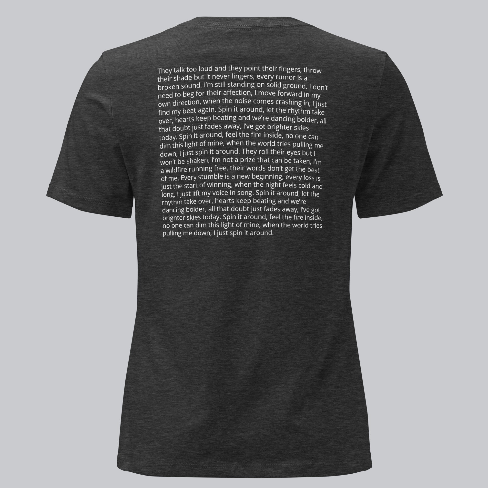 Dark grey Women's tshirt with printed custom music code and custom text