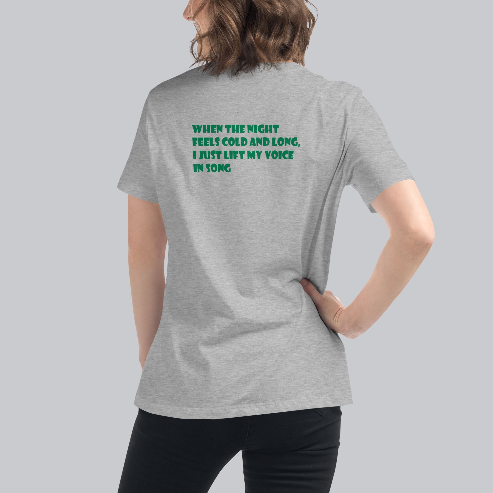 Grey Women's tshirt with printed custom music code and custom text