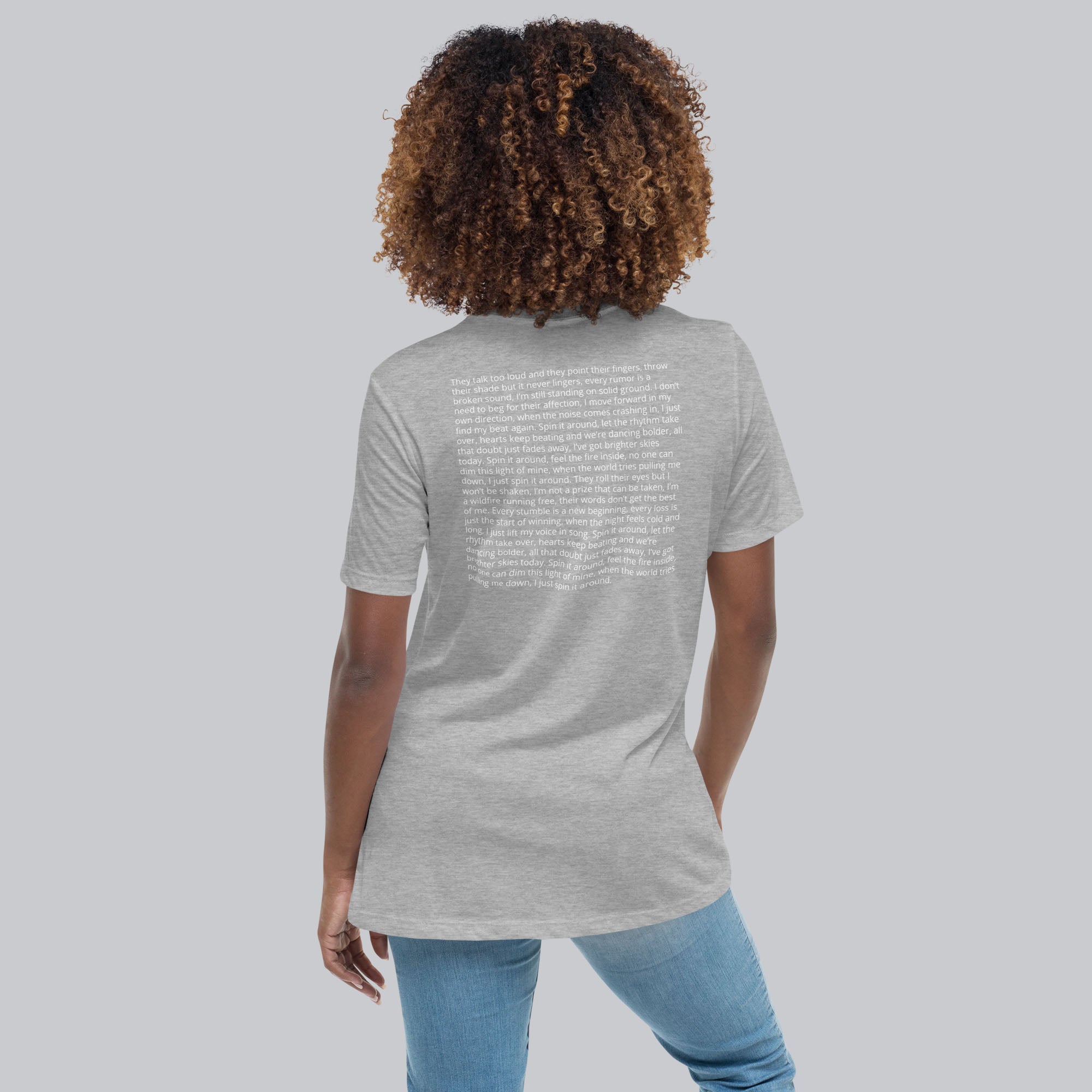 Grey Women's tshirt with printed custom music code and custom text