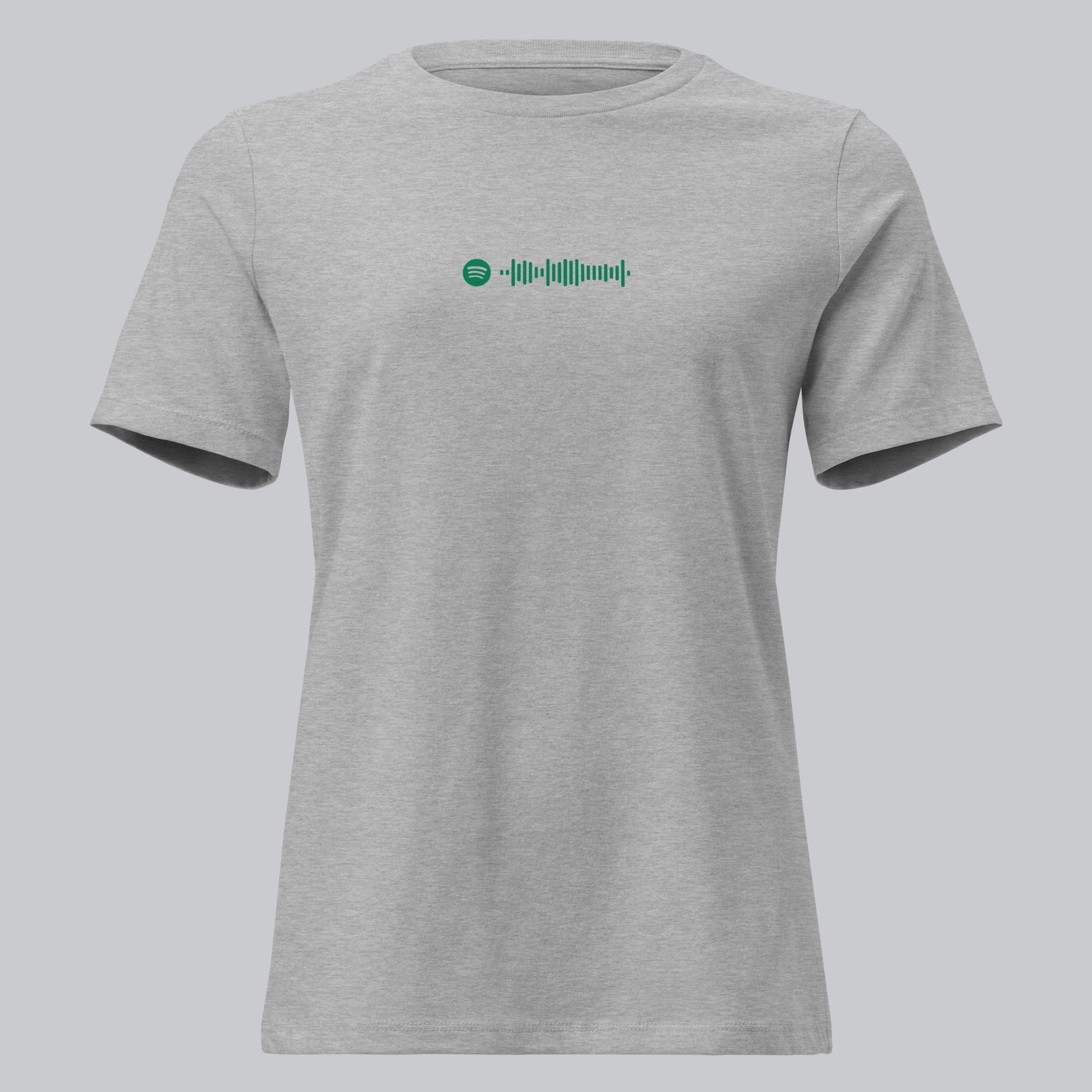 Grey Women's tshirt with printed custom music code and custom text