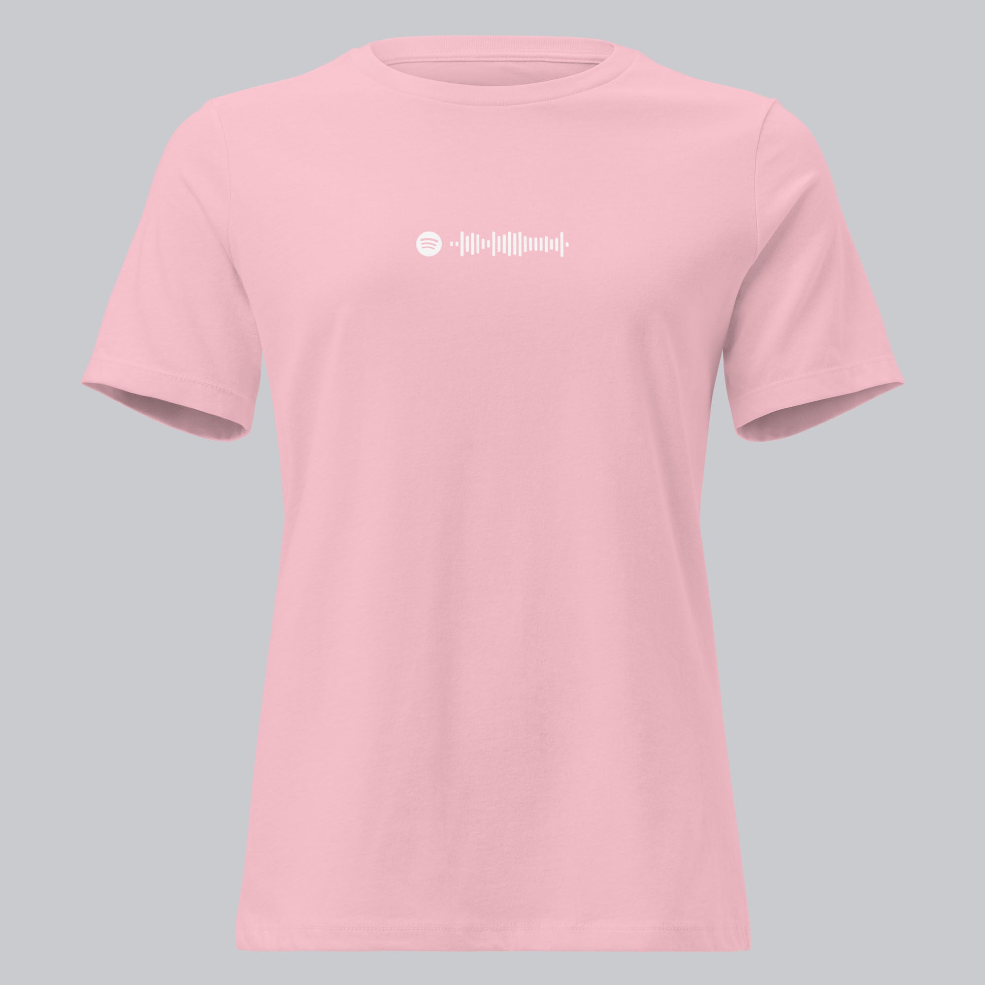 Light pink Women's tshirt with printed custom music code and custom text